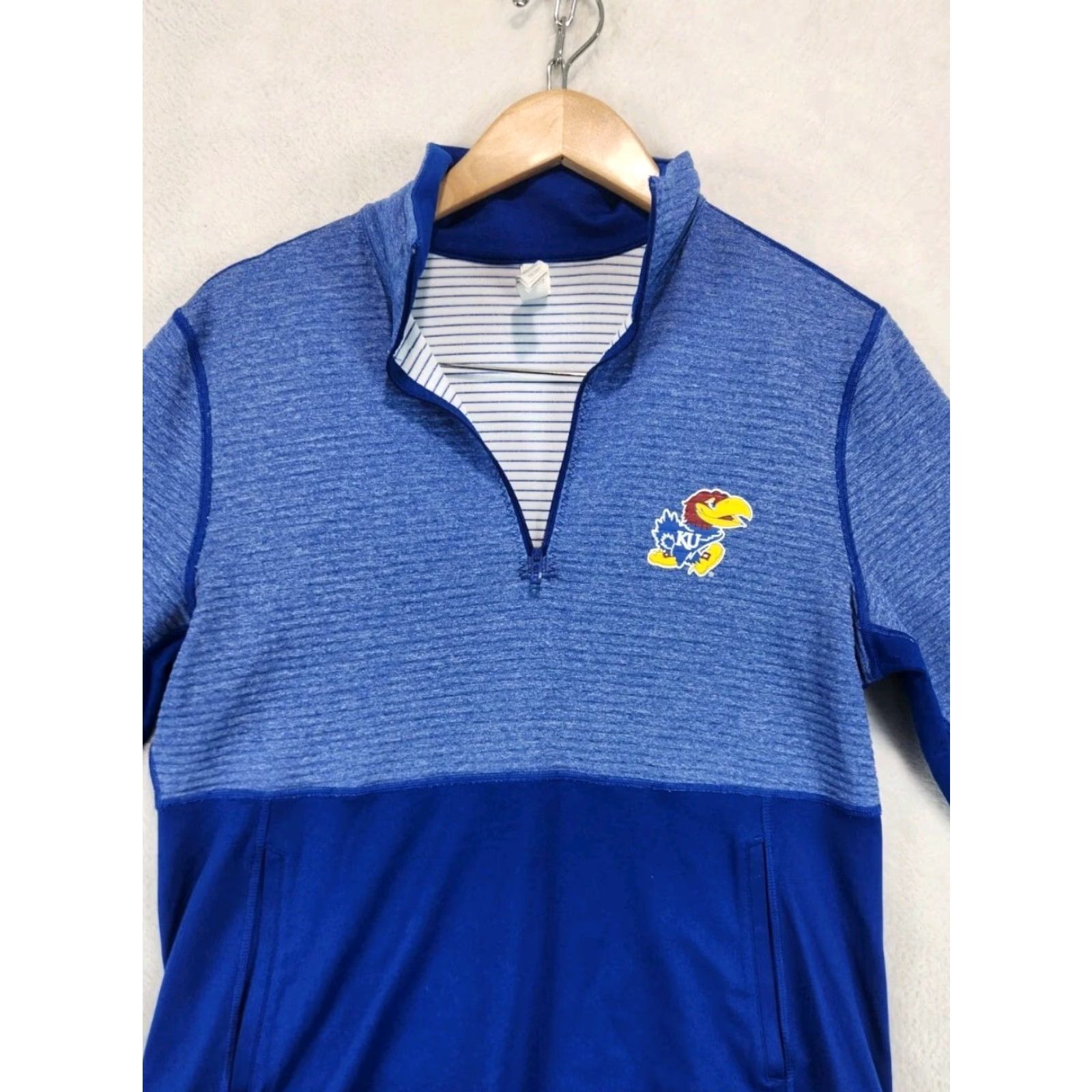Adidas adidas Limitless Long Sleeve 1/4 Zip Pullover Kansas JHawks Rock Chalk Women's L Shirt Size L / US 10 / IT 46 - 2 Thumbnail