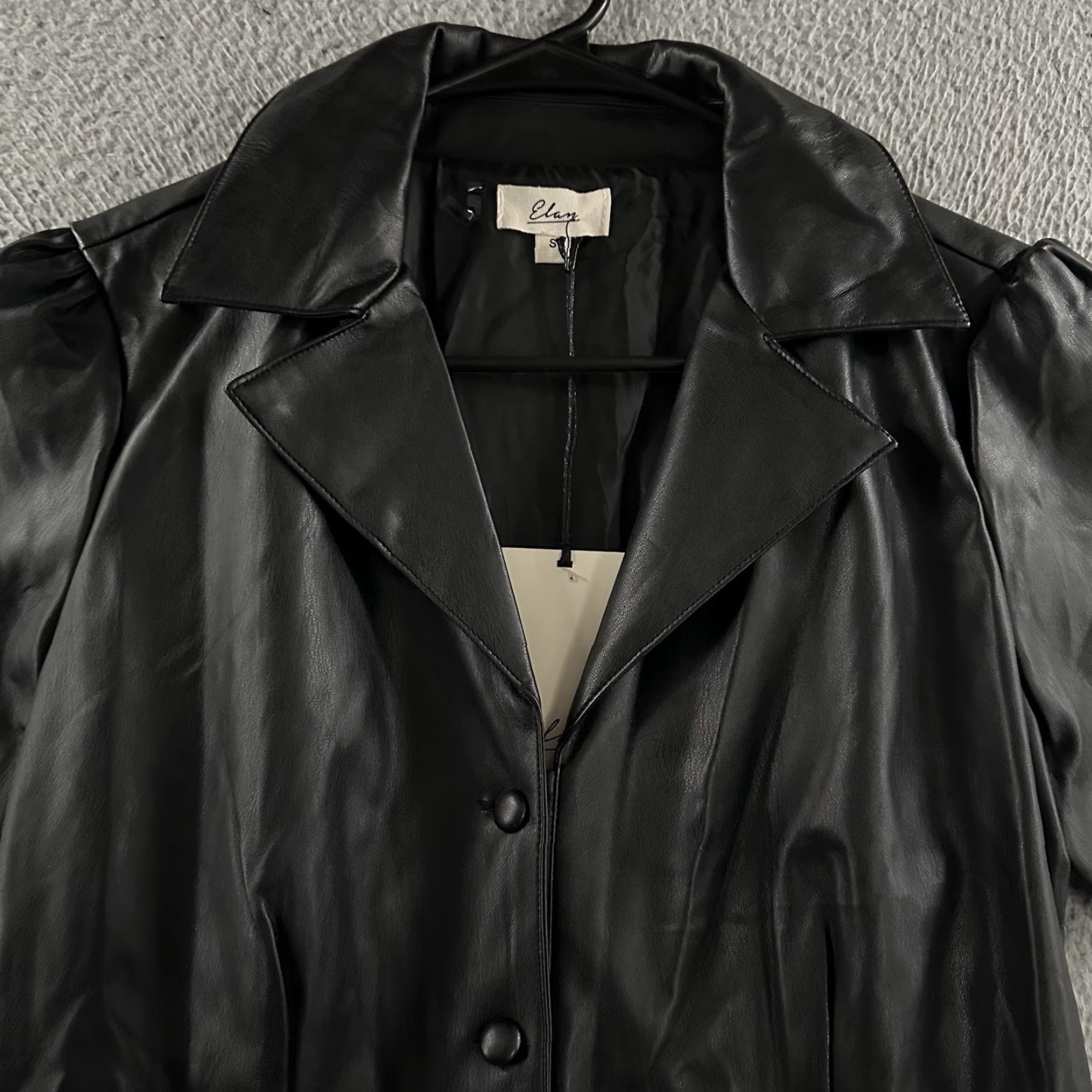 Vintage Elan Womens Romper Black Size S Vegan Leather Polyurethane Polyester One-Piece Womens Small Black Romper Size 28" / US 6 / IT 42 - 2 Thumbnail