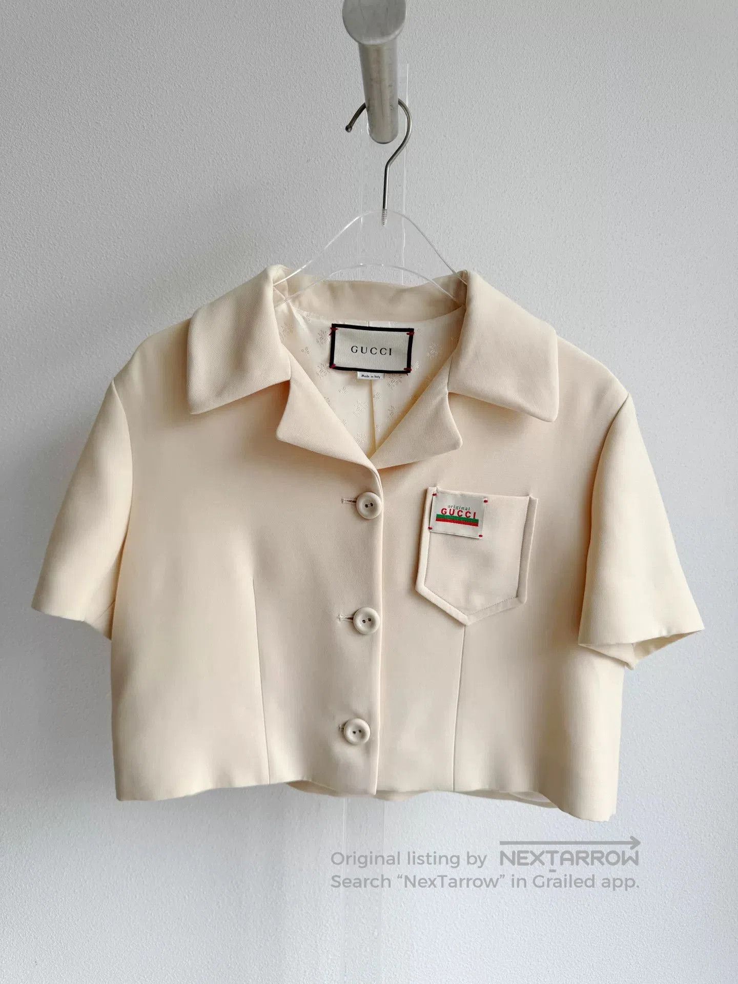 Gucci Gucci Beige Embroidered Logo Short Blazer. Size XS / US 0-2 / IT 36-38 - 2 Thumbnail