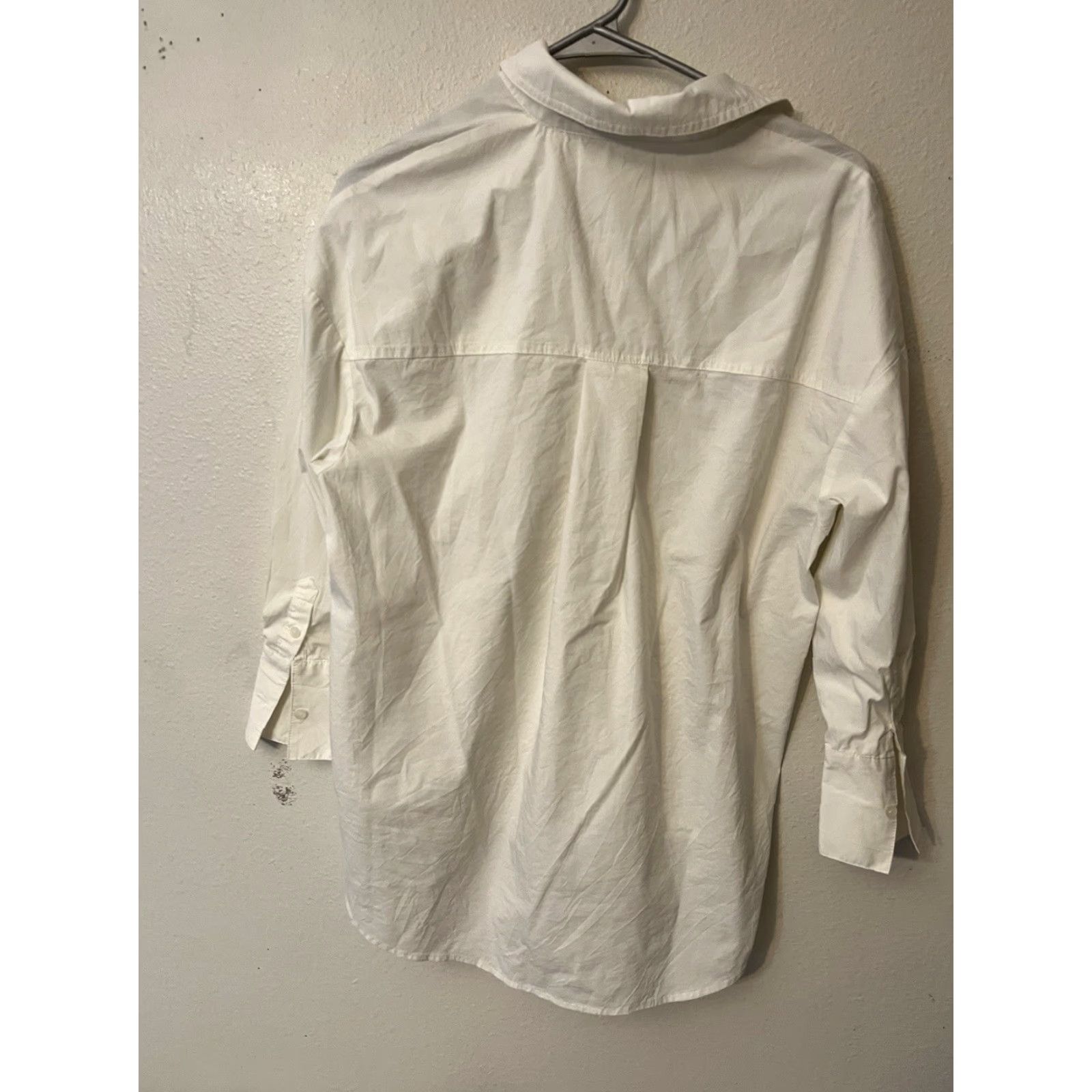Vintage Philosophy Button-Up Shirt White XS Solid Stretch Cotton Polyester Spandex Regular Women Size XS / US 0-2 / IT 36-38 - 2 Thumbnail