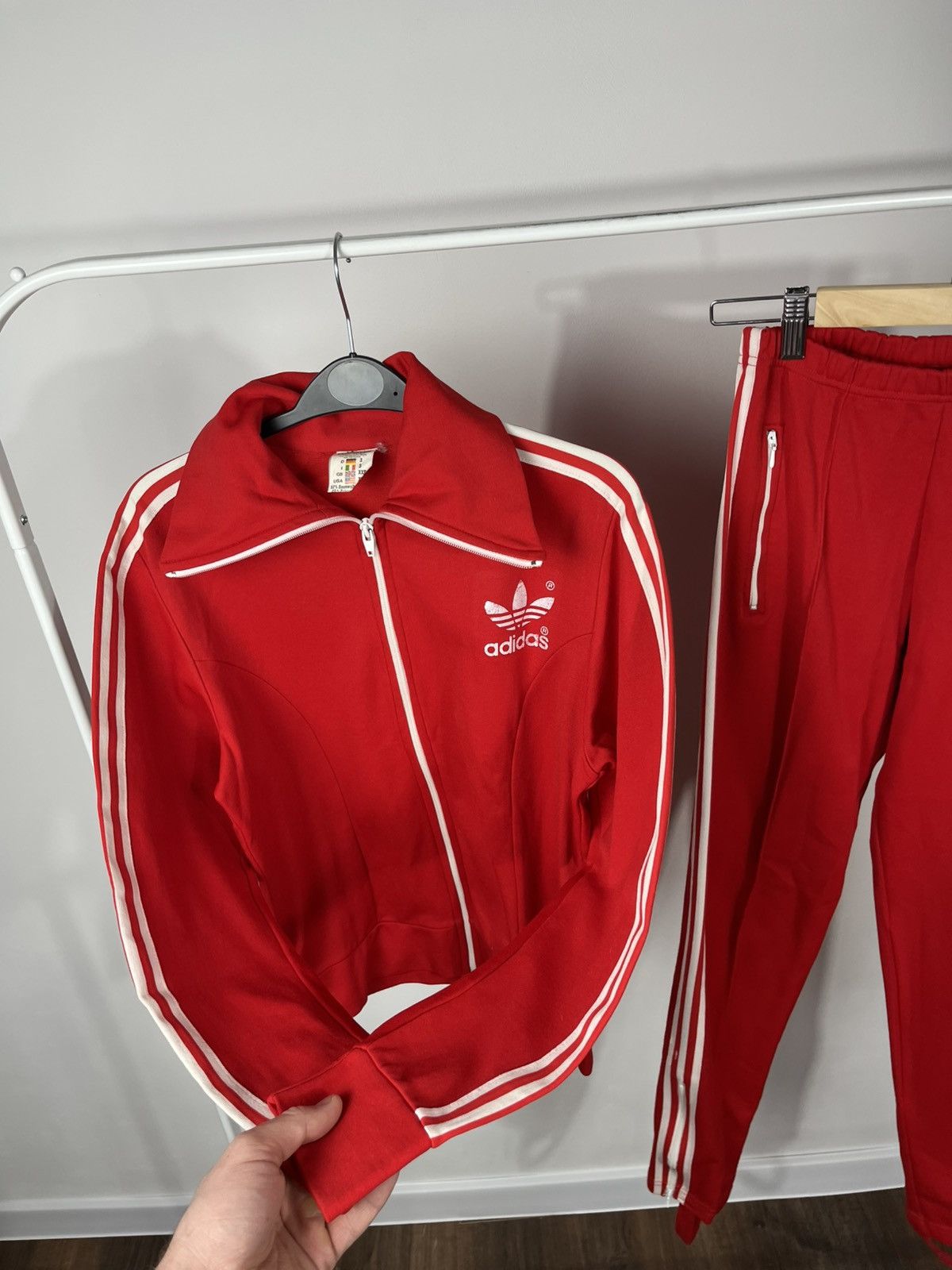 Adidas Vintage Adidas Red Tracksuit Jacket Pants Set Size XXS Size XXS / US 00 / IT 34 - 14 Thumbnail