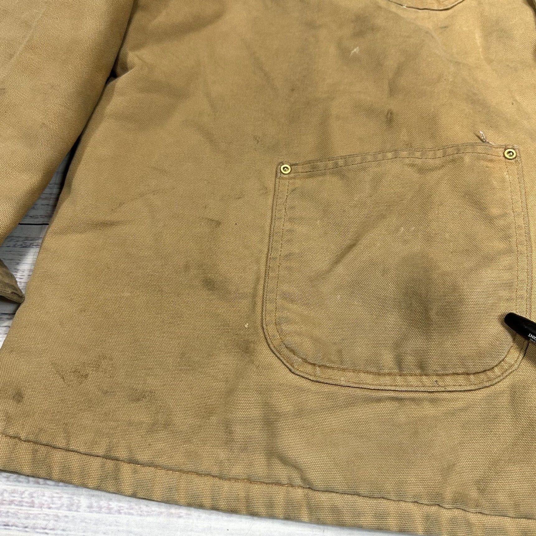 Carhartt VTG Carhartt Jacket Men 52 Tall Tan Brown Trucker Blanket Lined 4 Pocket Size US L / EU 52-54 / 3 - 6 Thumbnail