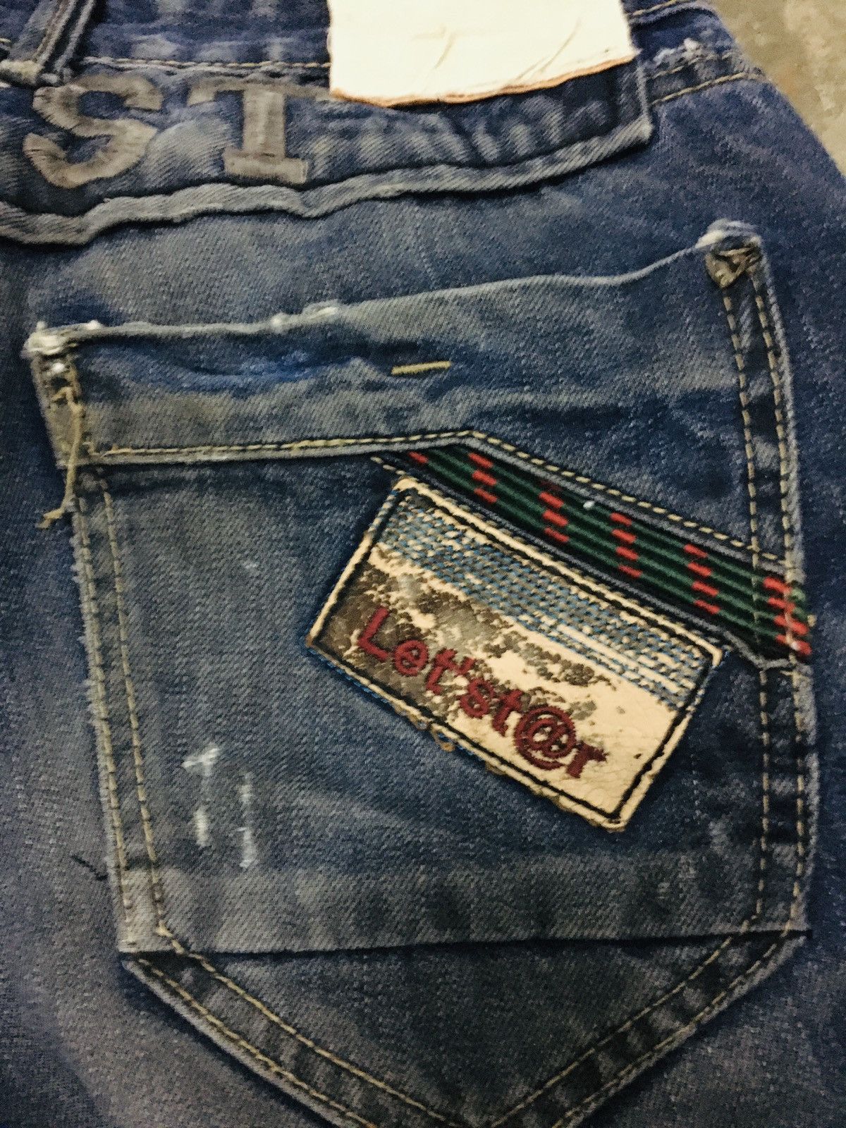 Japanese Brand Let’star Distressed Jeans (15) Size US 31 - 13 Thumbnail