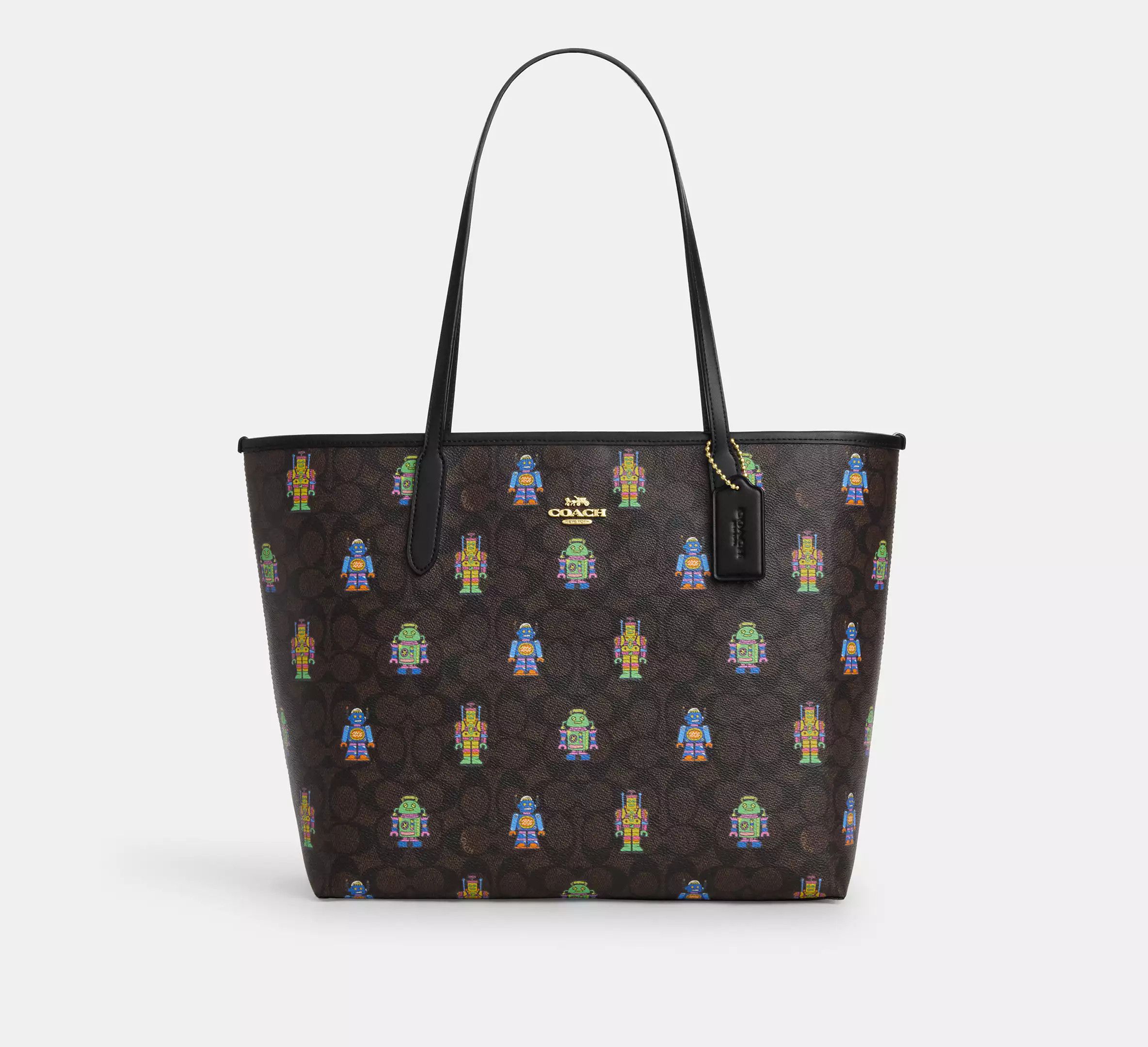 Coach Cosmic Coach City Tote Bag With Robot Print CW027 Size ONE SIZE - 7 Thumbnail