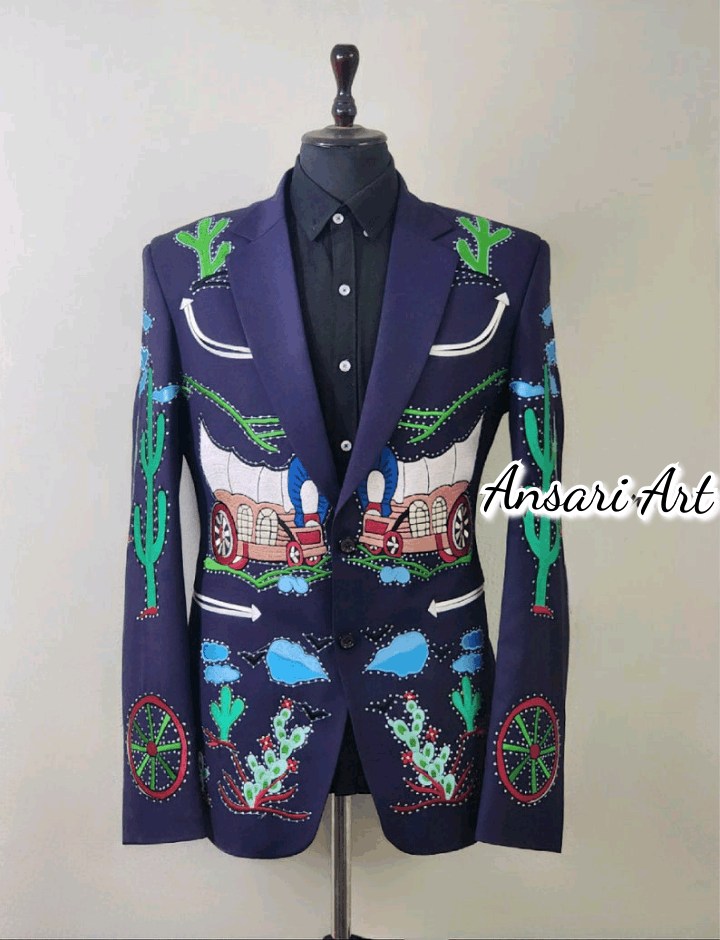 Designer Men 2Pc Country Western Wedding Cowboy Outfits Size 42L - 1 Thumbnail