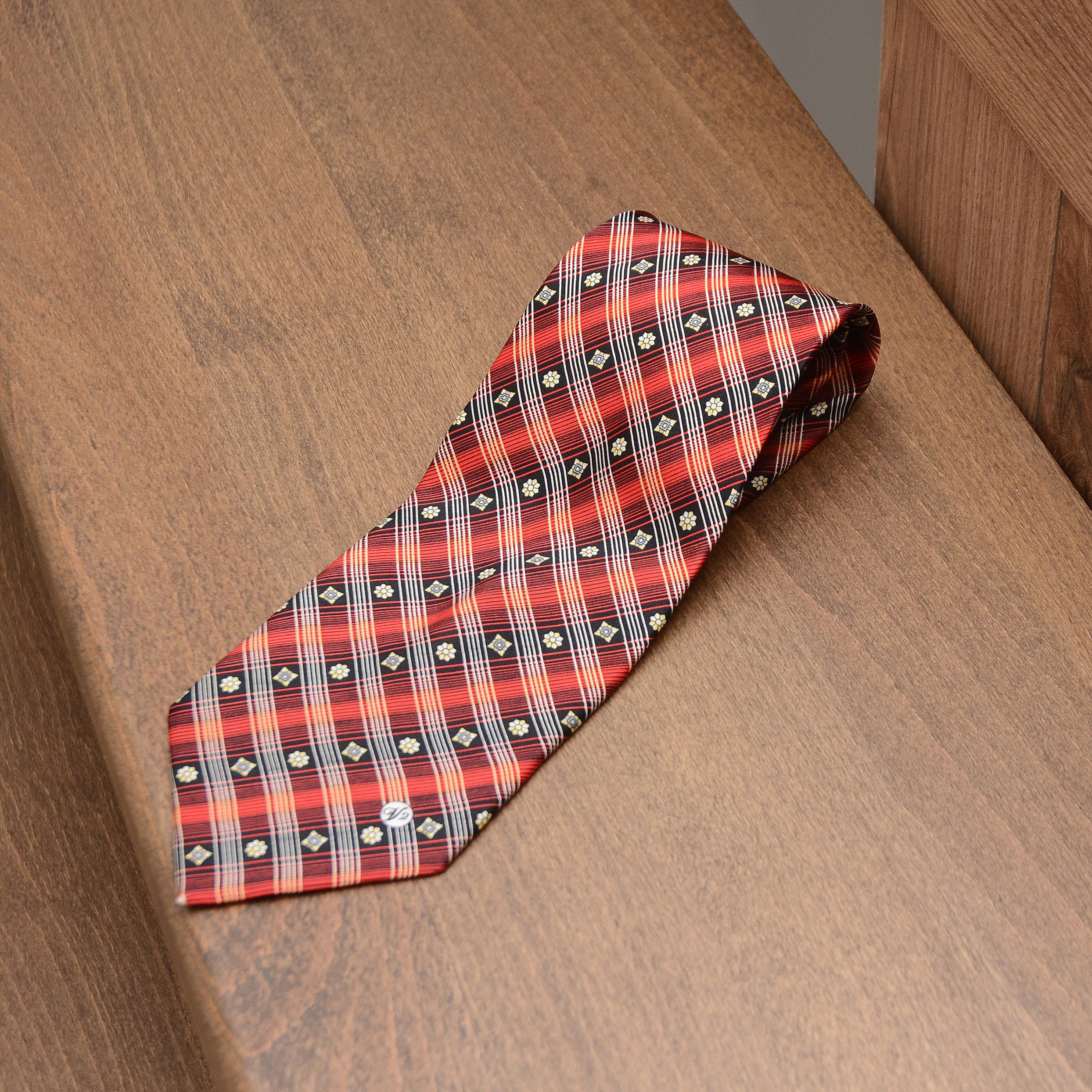 Versace × Vintage Vintage Rare Versace Classic V2 Tie Medusa Monogram Red Size ONE SIZE - 3 Thumbnail