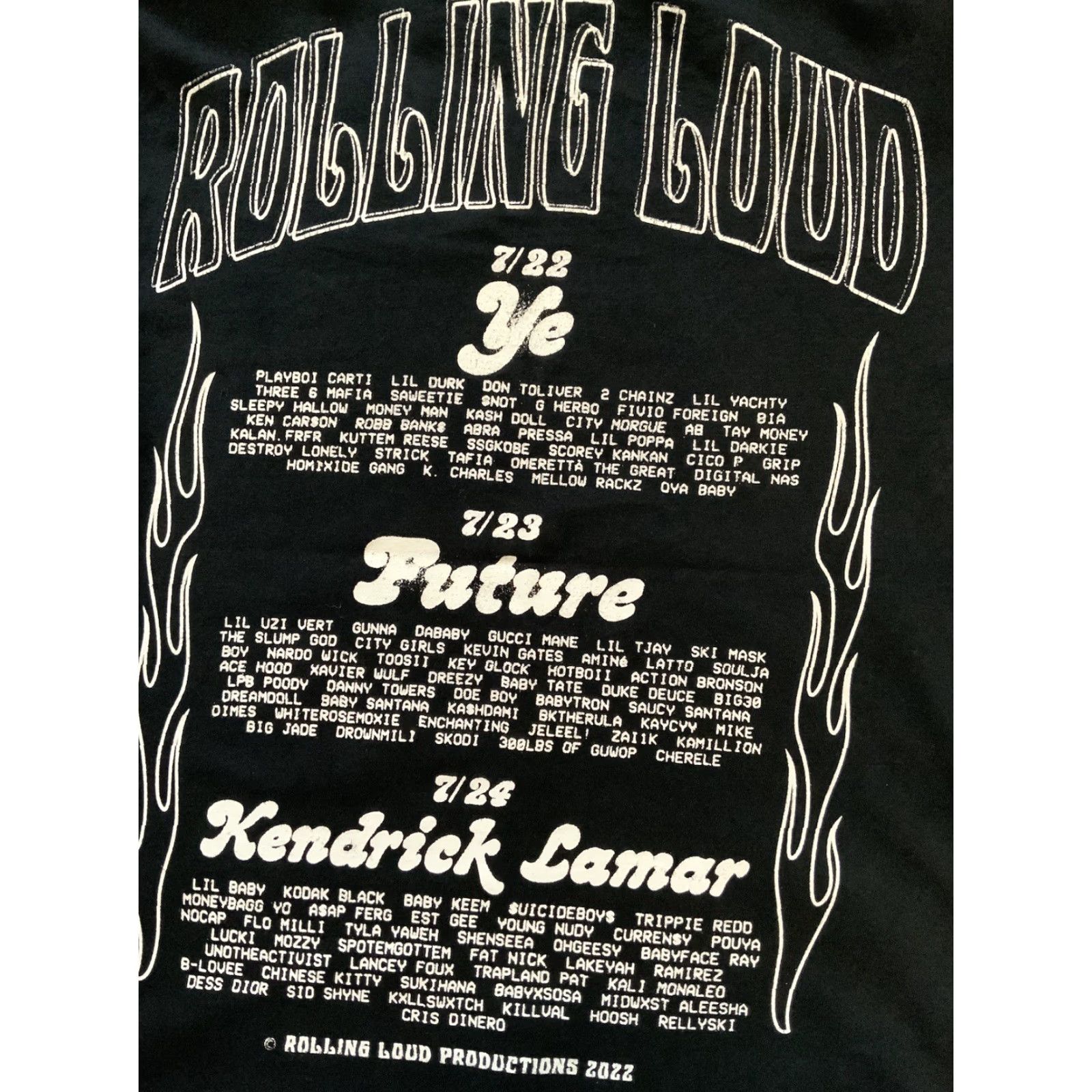 Vintage VINTAGE Rolling Loud T-Shirt Men Black Size M Kanye Playboi Carti Kendrick Lamar Lineup Sz. M Mens Size US M / EU 48-50 / 2 - 4 Thumbnail