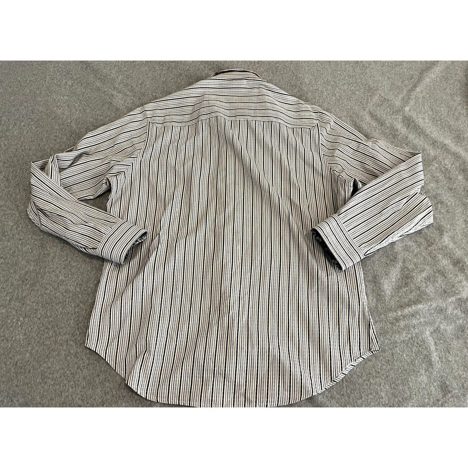 Robert Graham Robert Graham Long Sleeve Button-Up Shirt Mens L Multicolor Striped Cotton Shirt Size US L / EU 52-54 / 3 - 7 Thumbnail