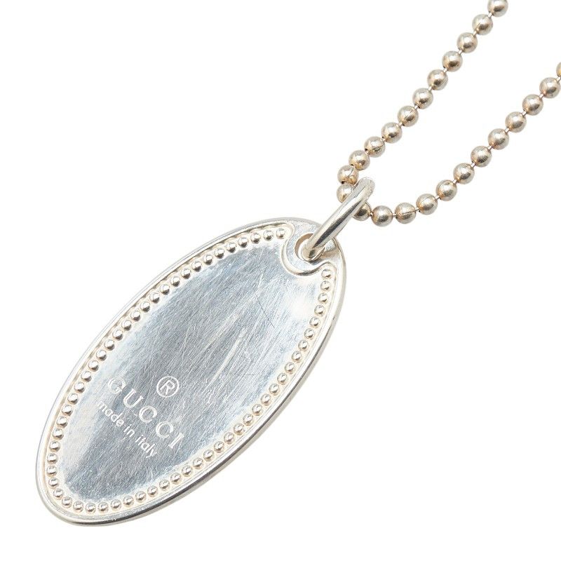 Gucci Gucci Oval Plate SV925 Necklace Metal Necklace DUTY FREE for USA