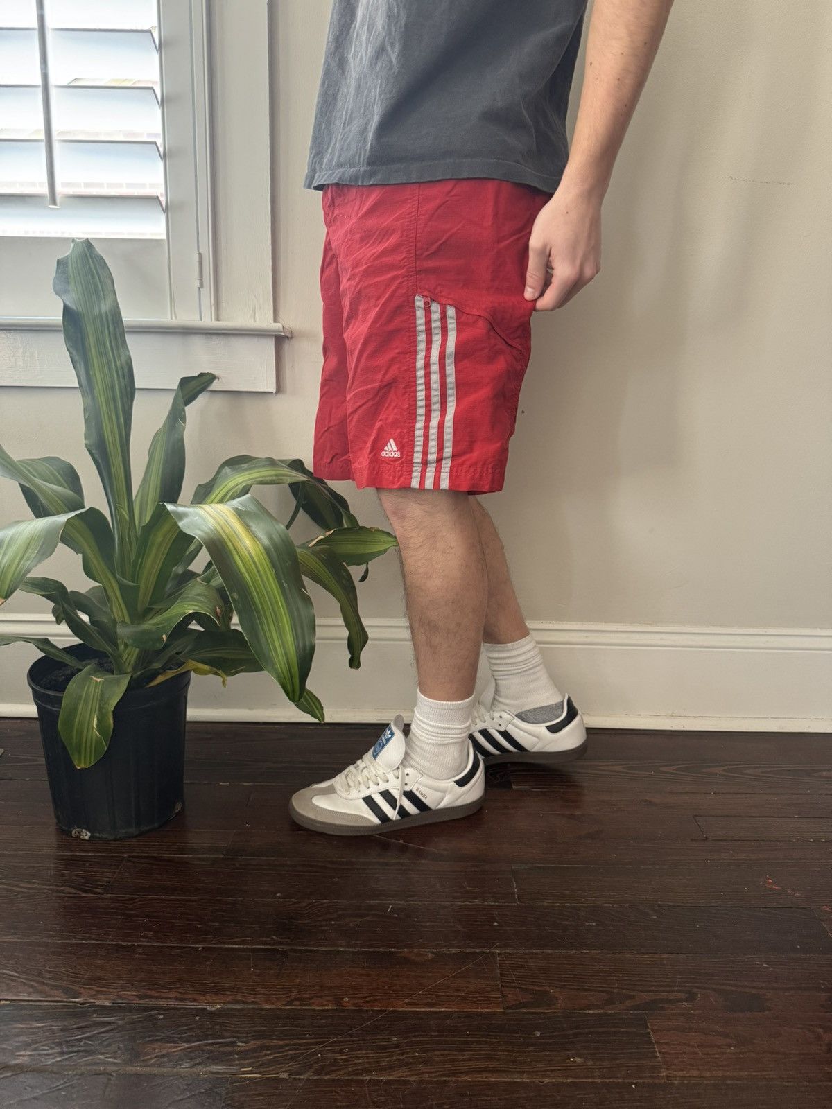 Adidas Vintage Adidas Red Essential Track Shorts Size US 30 / EU 46 - 1 Thumbnail