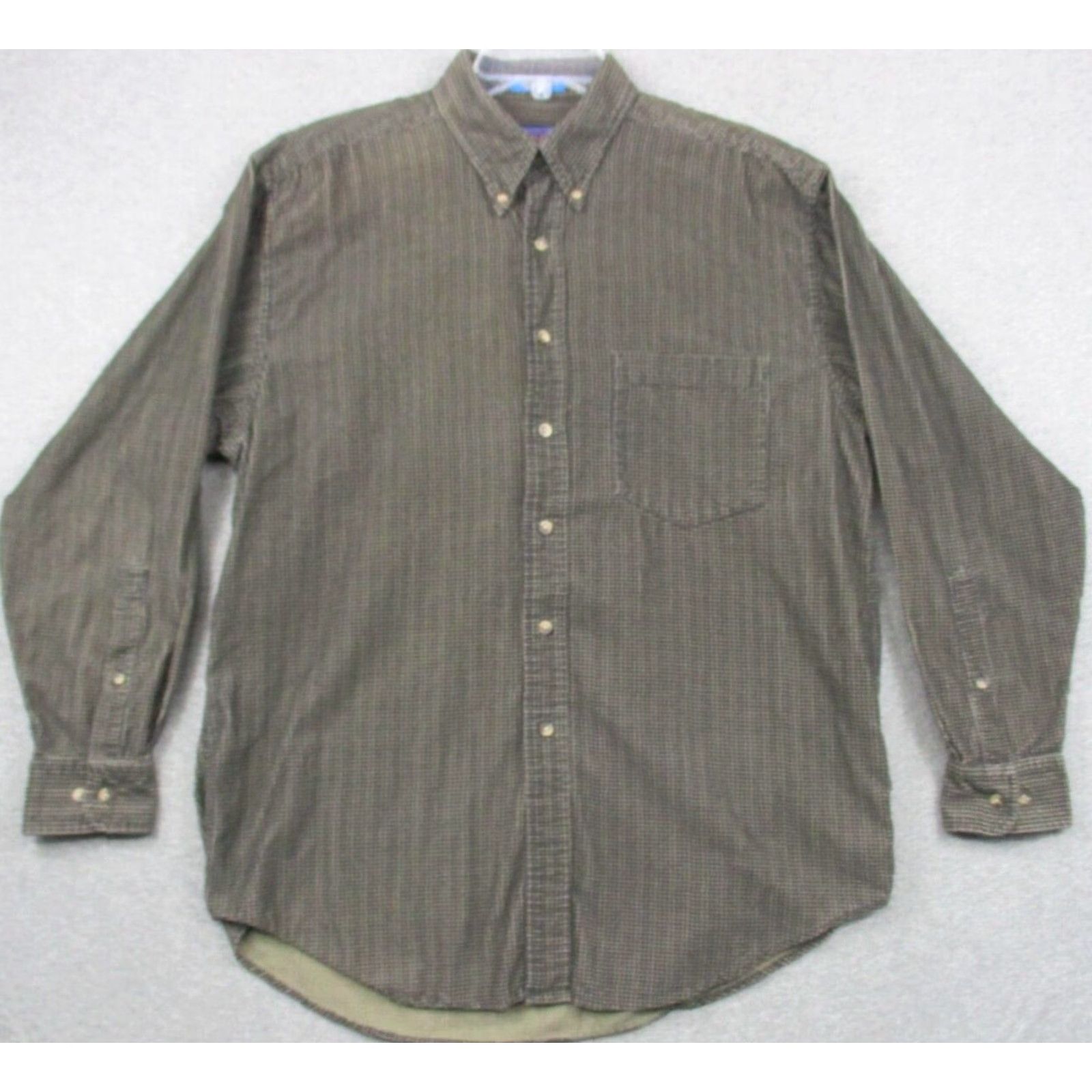 Pendleton Pendleton Shirt Men’s Large Houndstooth Plaid Brown Cotton Button-Up Casual Shirt Mens Size US L / EU 52-54 / 3 - 2 Thumbnail