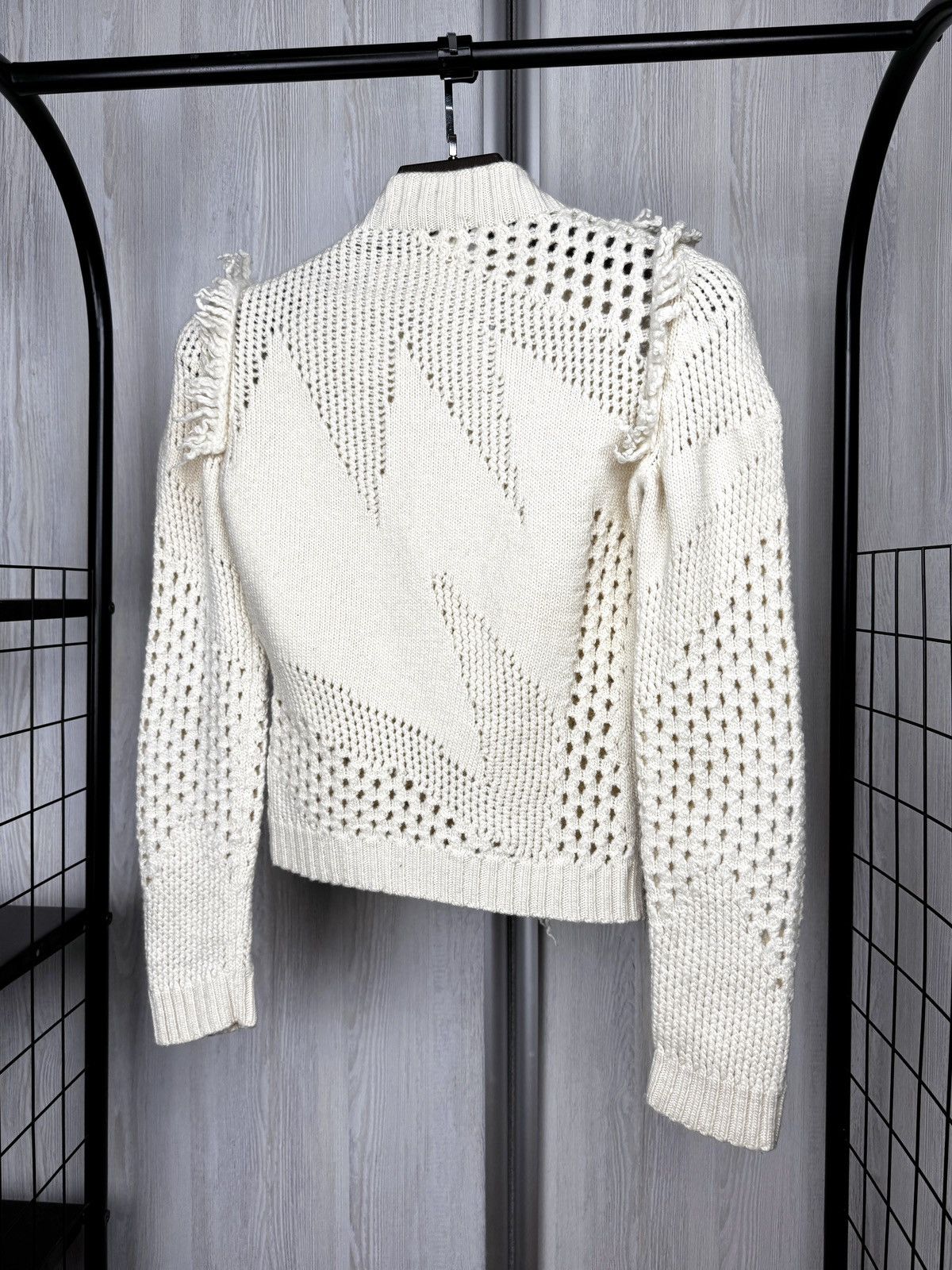Mugler Mugler wool beige distressed deconstructed sweater size S Size S / US 4 / IT 40 - 7 Thumbnail