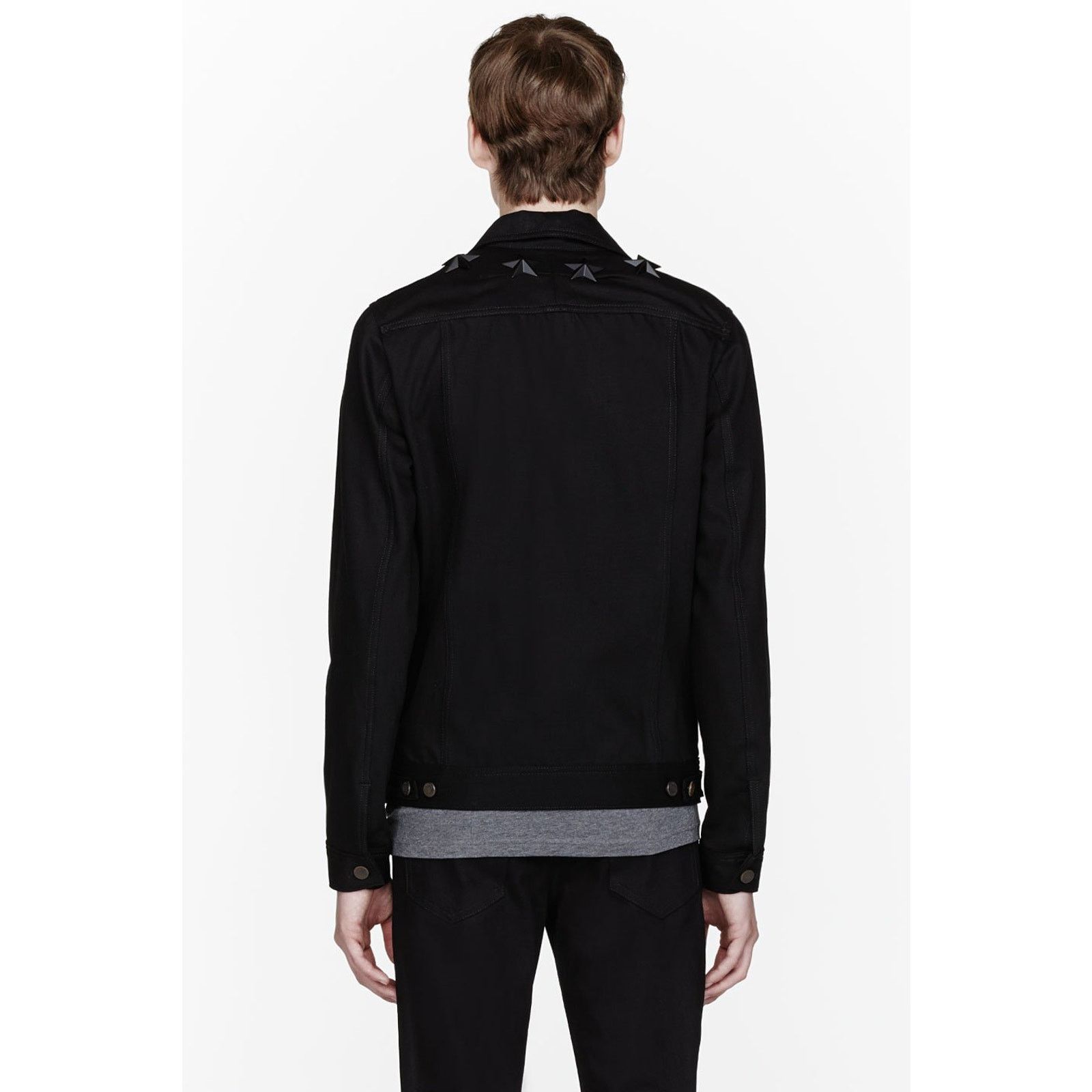 Givenchy 🔴 Givenchy Star-Studded Denim Jacket - Black Size US S / EU 44-46 / 1 - 5 Thumbnail