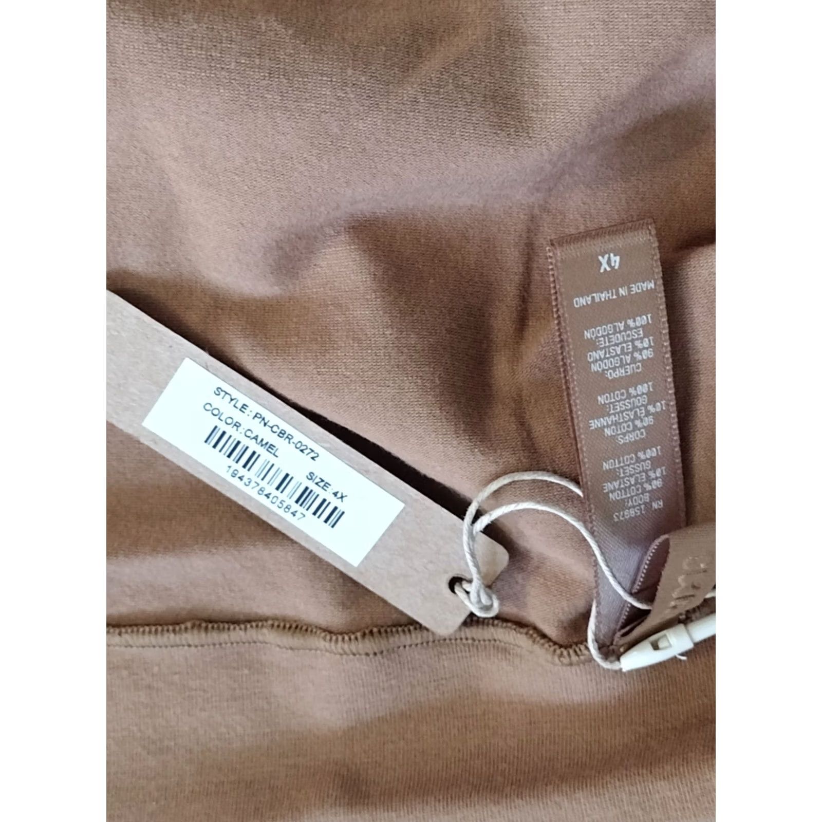 SKIMS Skims Panties Tanga Plus Size Camel 4X Underwear Cotton Blend 90% Cotton / 10% Spandex Womens Colorful Breathable Elastic waist Hand Wash Only Size 40" / US 18 - 5 Thumbnail