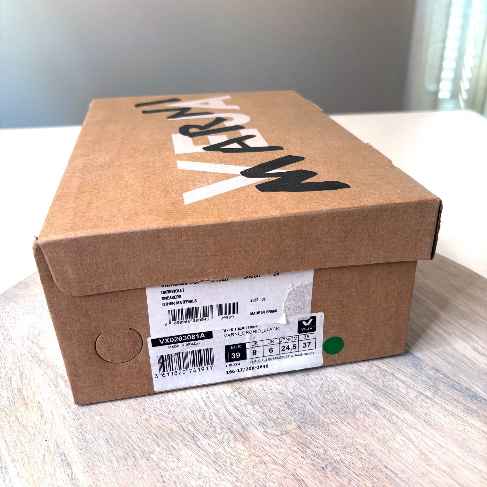 Veja Veja V-10 Leather X Marni Orchid Black Sneakers US Size 8 Size US 8 / IT 38 - 11 Thumbnail