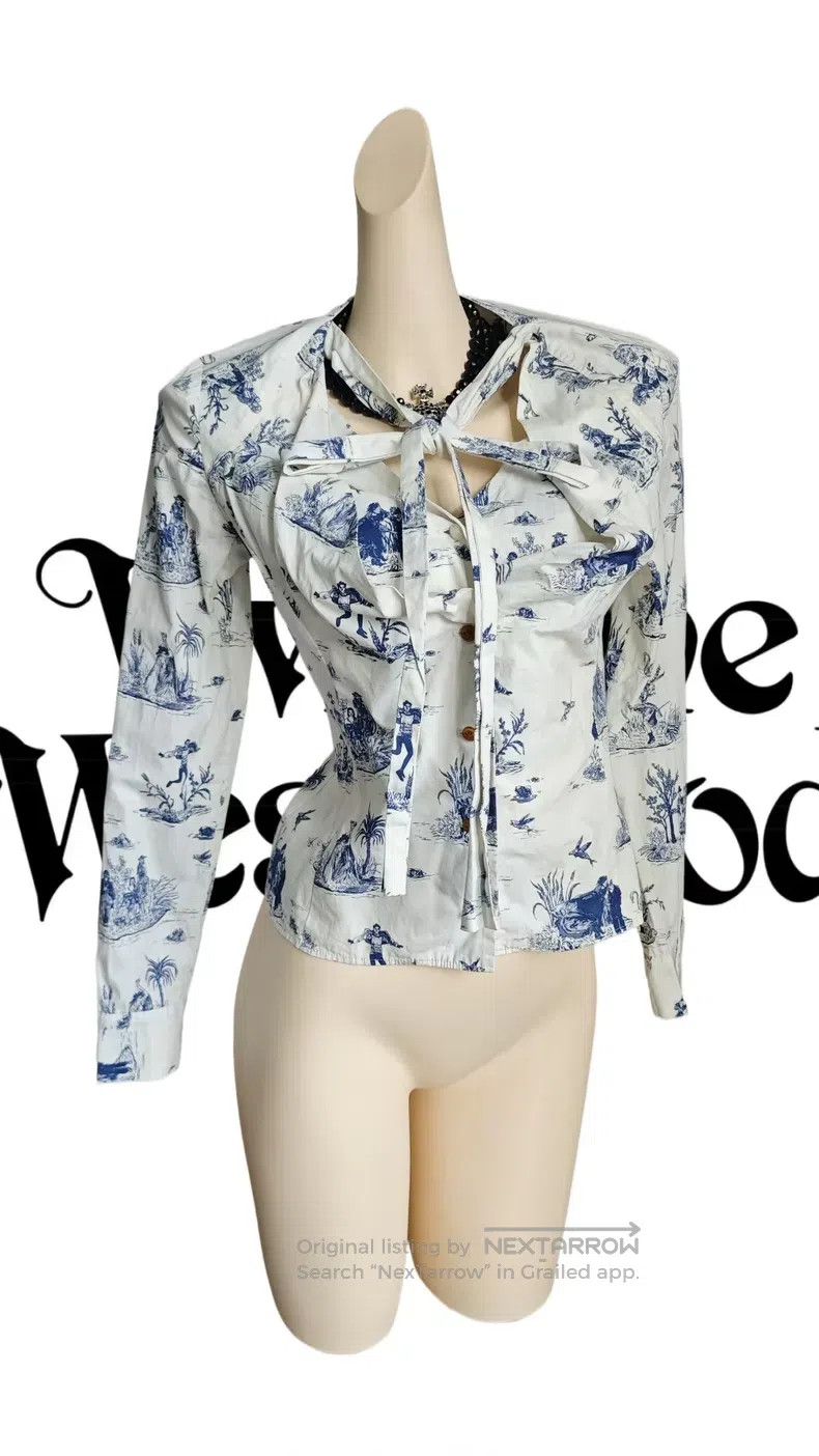 Vivienne Westwood Vivienne Westwood Blue and White Porcelain Printed Long Sl Size M / US 6-8 / IT 42-44 - 8 Thumbnail