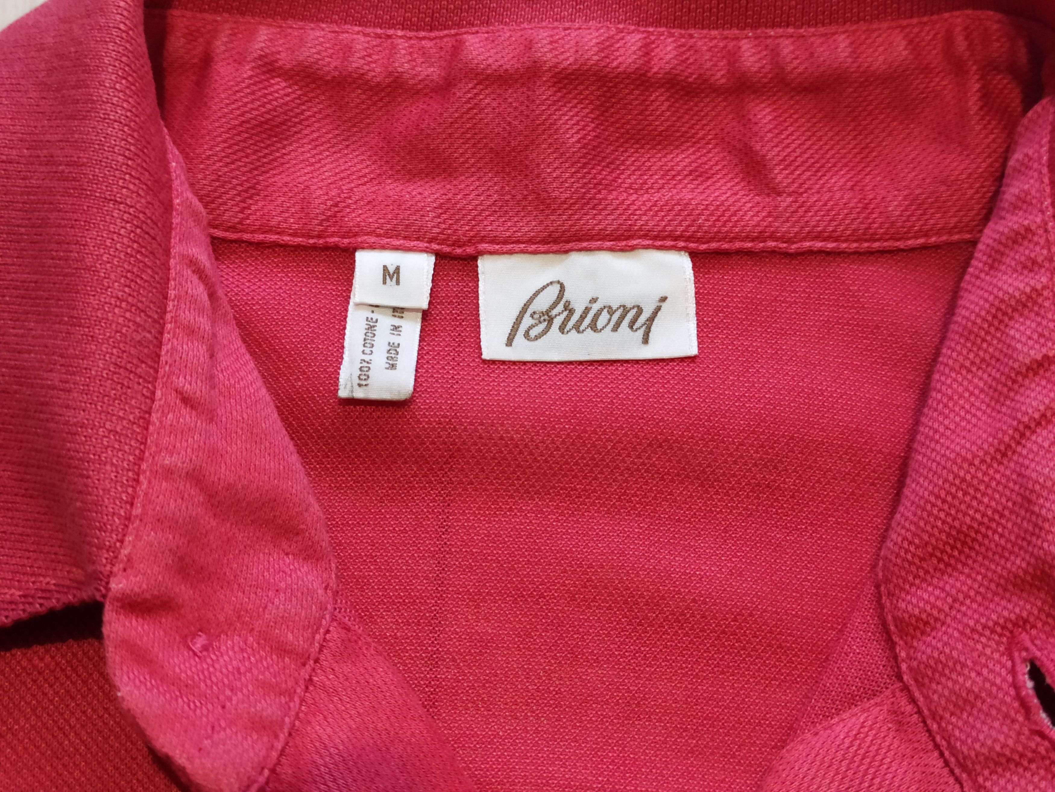 Brioni Brioni Luxury Polo Shirt Red Pique Cotton Size US M / EU 48-50 / 2 - 2 Thumbnail