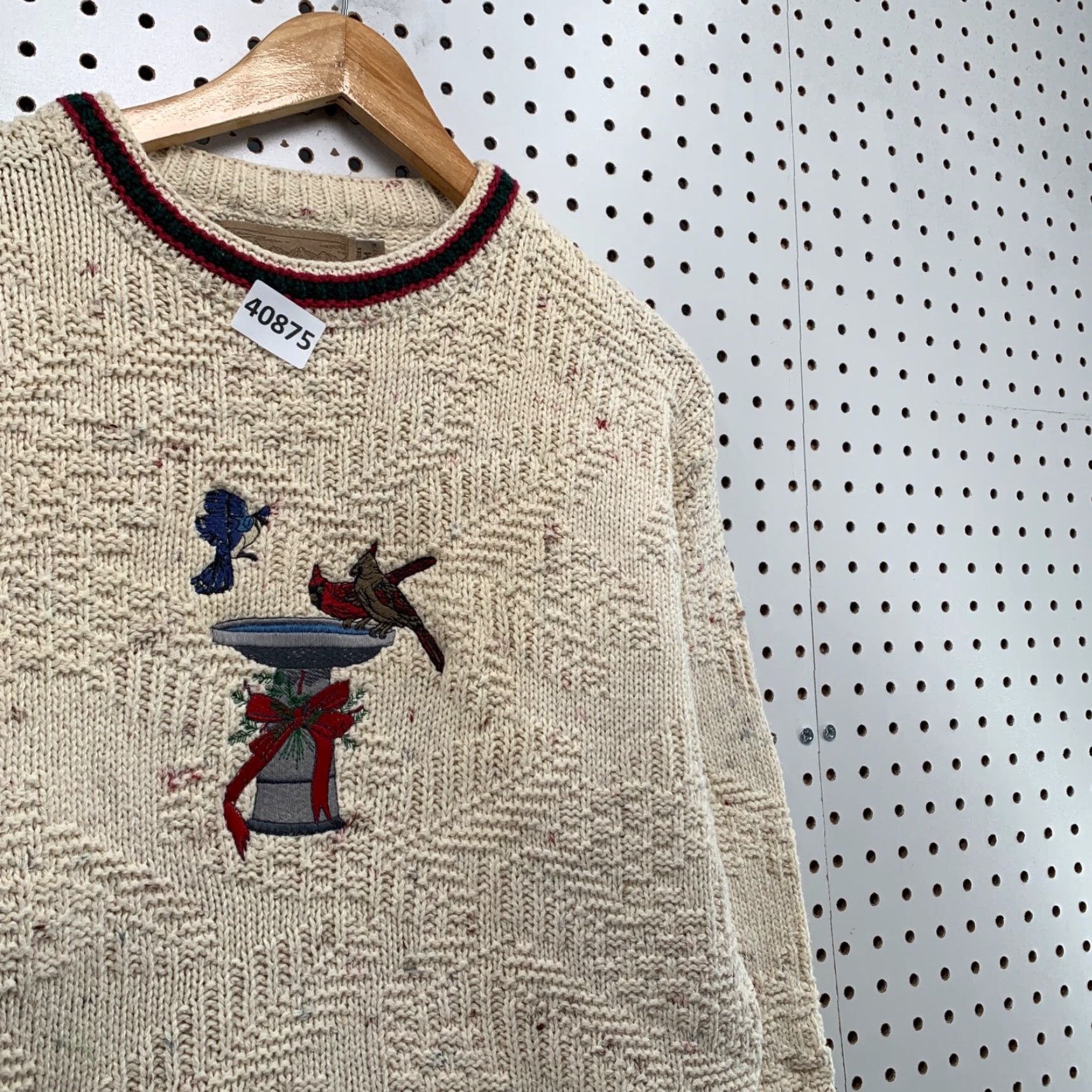 Vintage VINTAGE Shenandoah Sweater Womens Medium Beige Knit Embroidered Bird Fair Isle USA Size M / US 6-8 / IT 42-44 - 7 Thumbnail