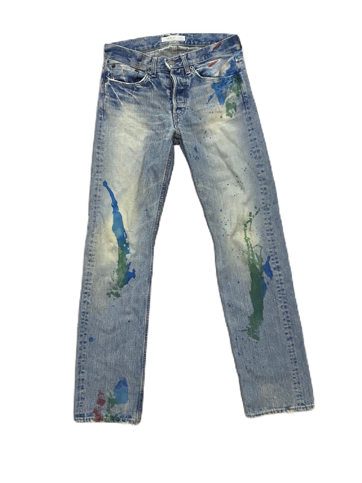 If Six Was Nine × Japanese Brand × KMRii JAPAN BRAND DOMINGO DMG PAINT SPLASH DISTRESS RARE Size US 30 / EU 46 - 1 Thumbnail