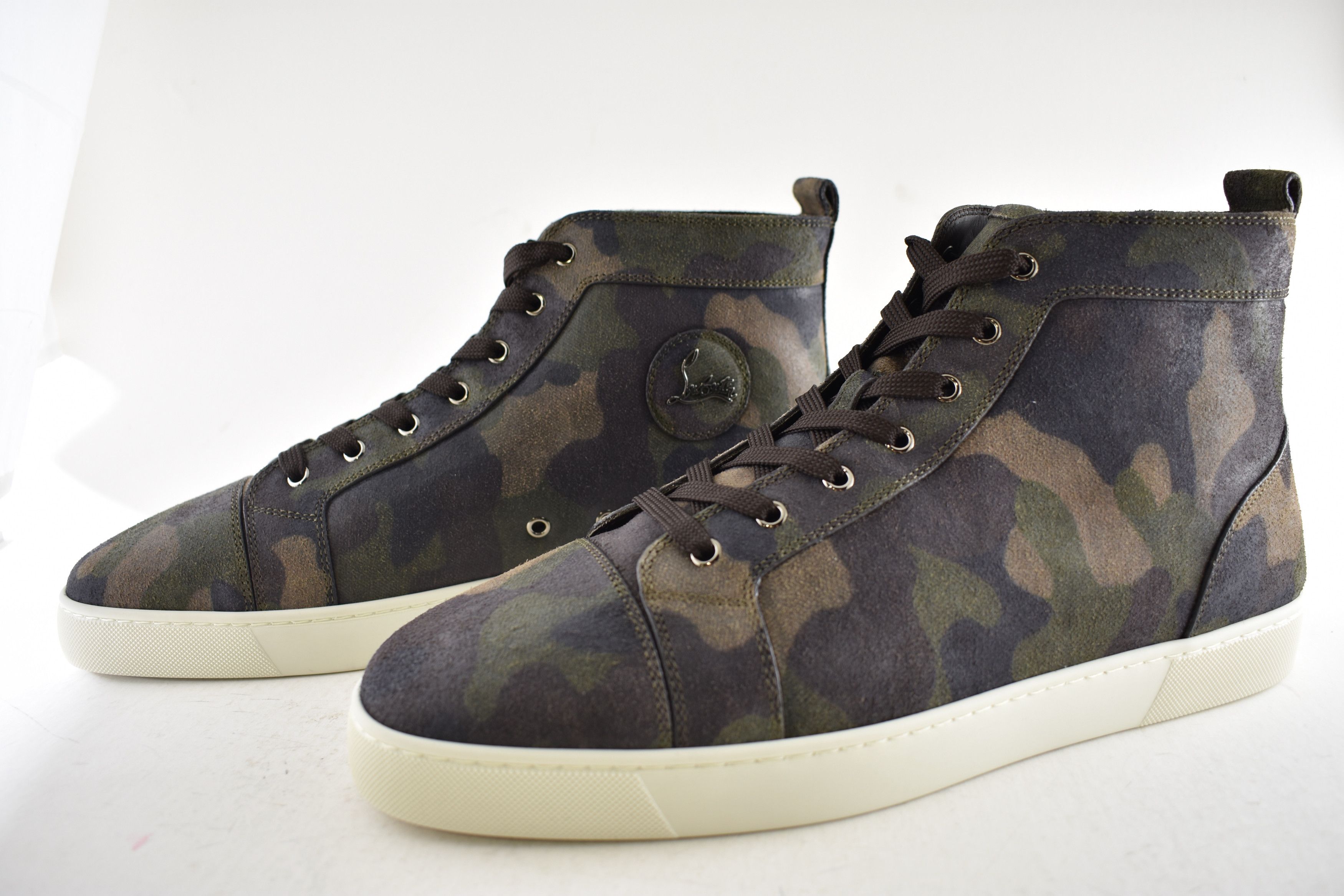 Christian Louboutin Mens Louis Flat Crosta Camouflage High Top Sneaker 48.5 15.5 Size US 15 / EU 48 - 13 Thumbnail