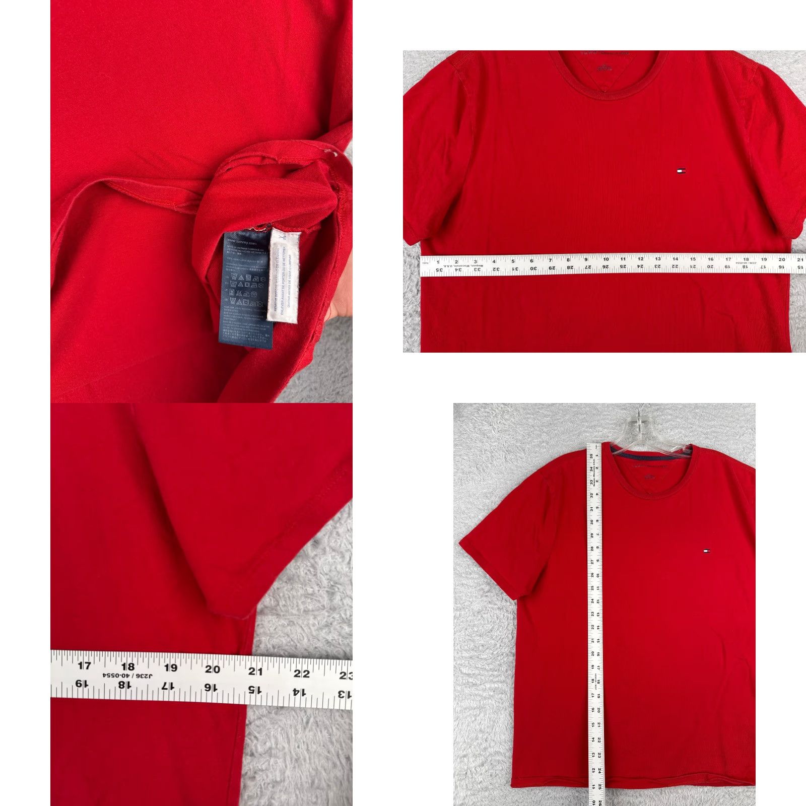 Tommy Hilfiger Tommy Hilfiger Shirt Adult Large Red Short Sleeve Crew Neck 100% Cotton Size US L / EU 52-54 / 3 - 8 Thumbnail
