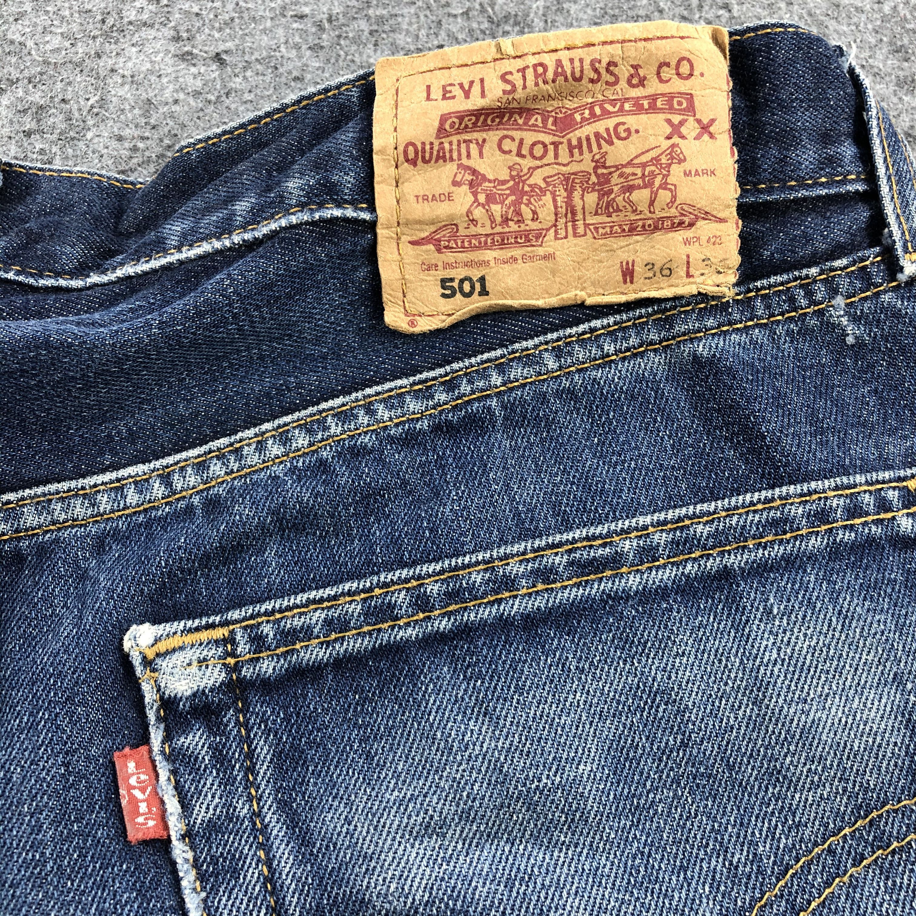 Levi's Vintage 90s Distress Levis 501 Denim Jeans- JM1068 Size US 36 / EU 52 - 7 Thumbnail