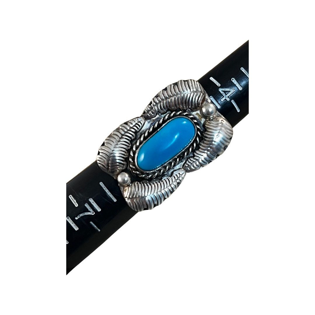 Vintage Vintage Turquoise Sterling Silver Native American Ring Sz5.5 Size ONE SIZE - 10 Thumbnail