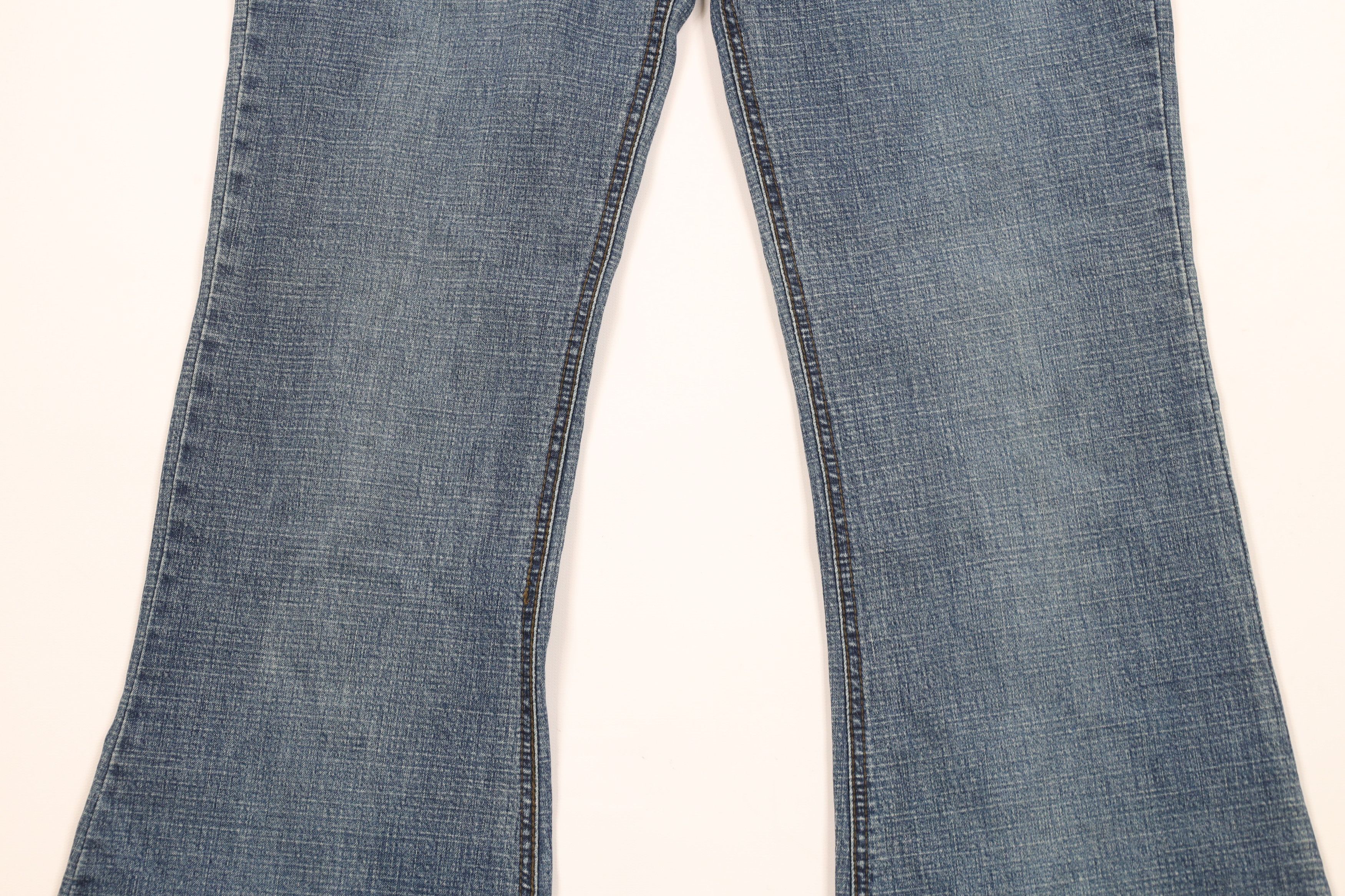 Vintage Vintage 90s Y2K Streetwear Tie Waist Flared Wide Leg Jeans Size 30" / US 8 / IT 44 - 3 Thumbnail