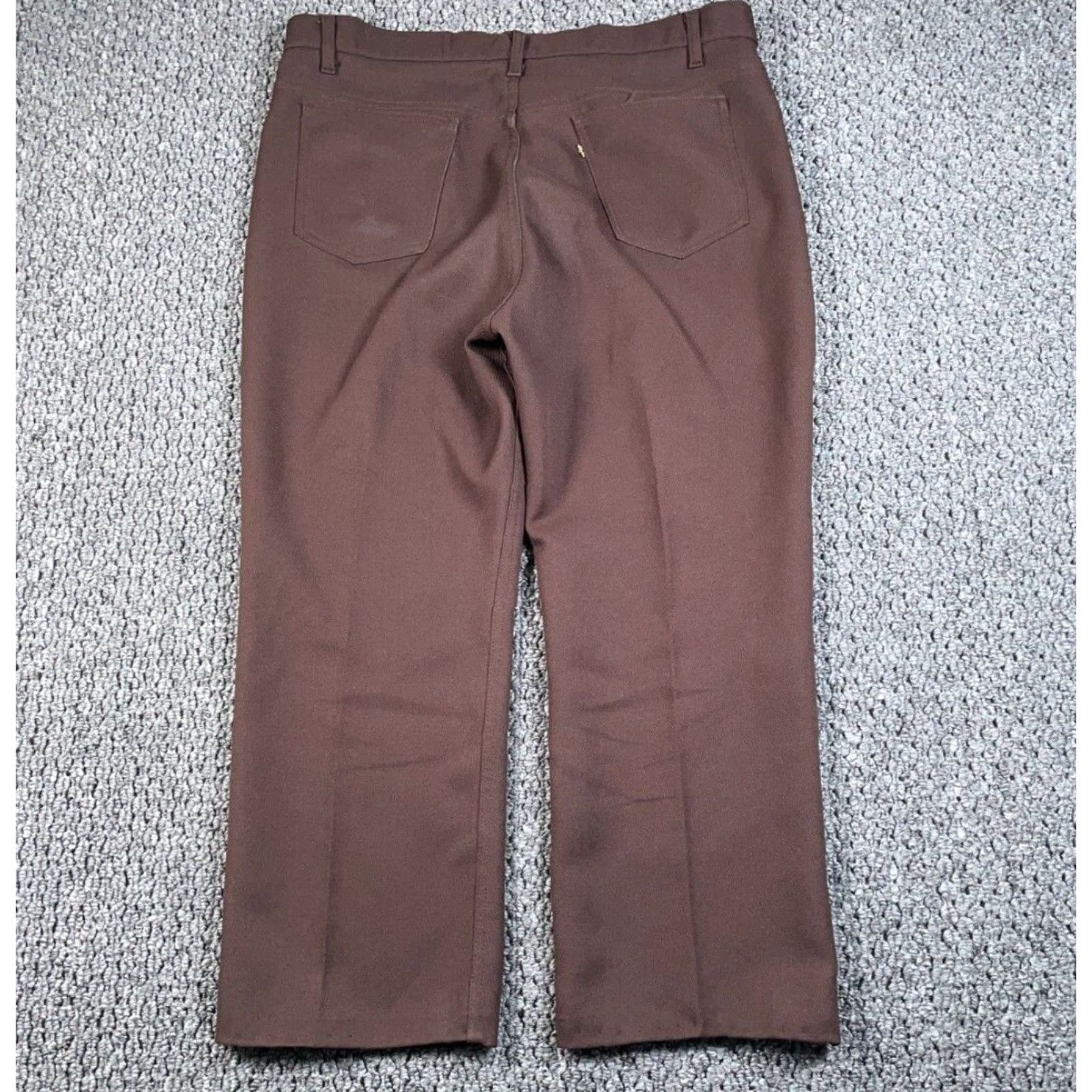 Levi's VINTAGE Levi's Pants Men's 38 x 27 Polyester Brown Zipper Scovill Black Tab Trousers Chino Straight Flat Front 80s Retro Mens Size US 38 / EU 54 - 2 Thumbnail