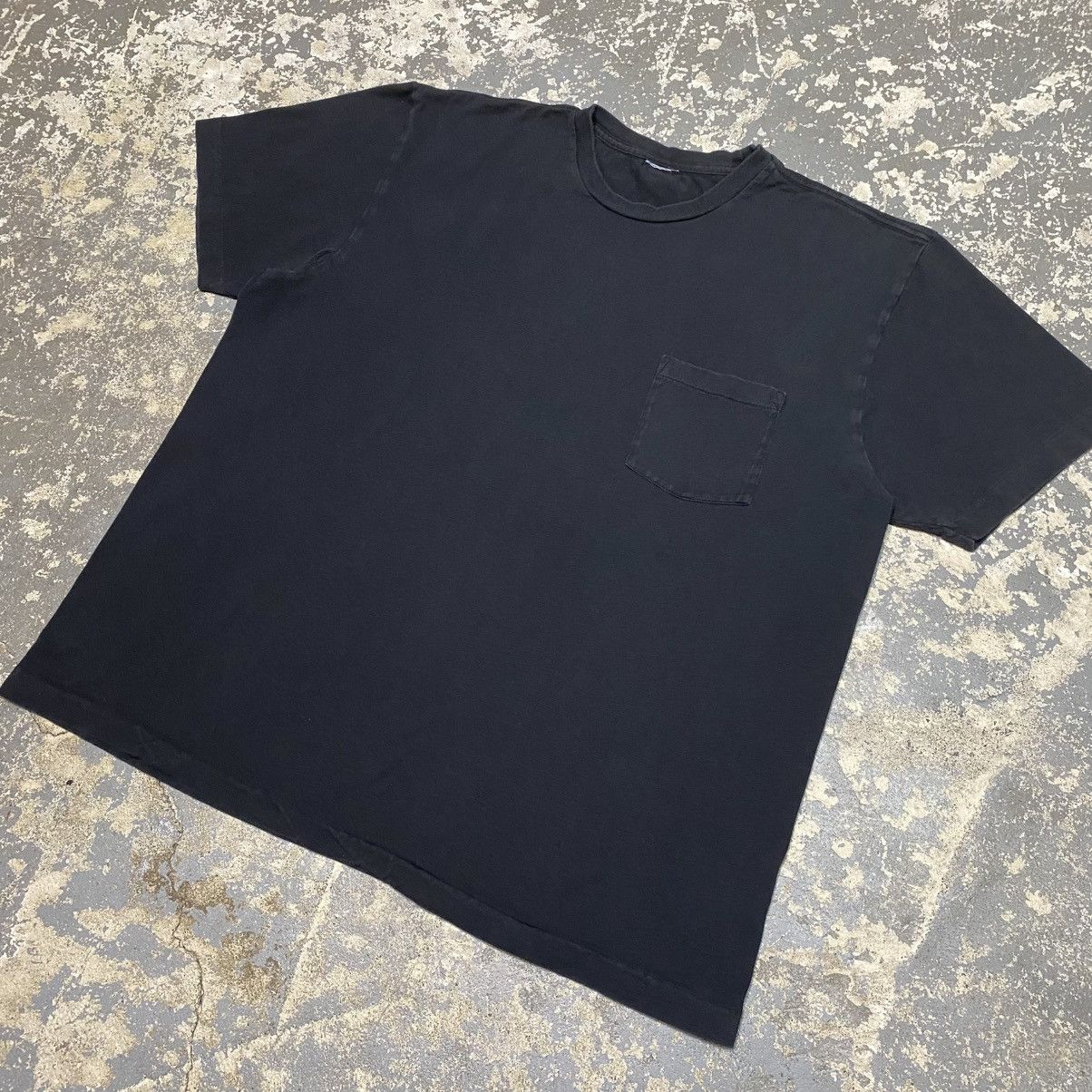 Other Vintage Black Blank 90s Single Stitch Pocket Tshirt Size US L / EU 52-54 / 3 - 2 Thumbnail