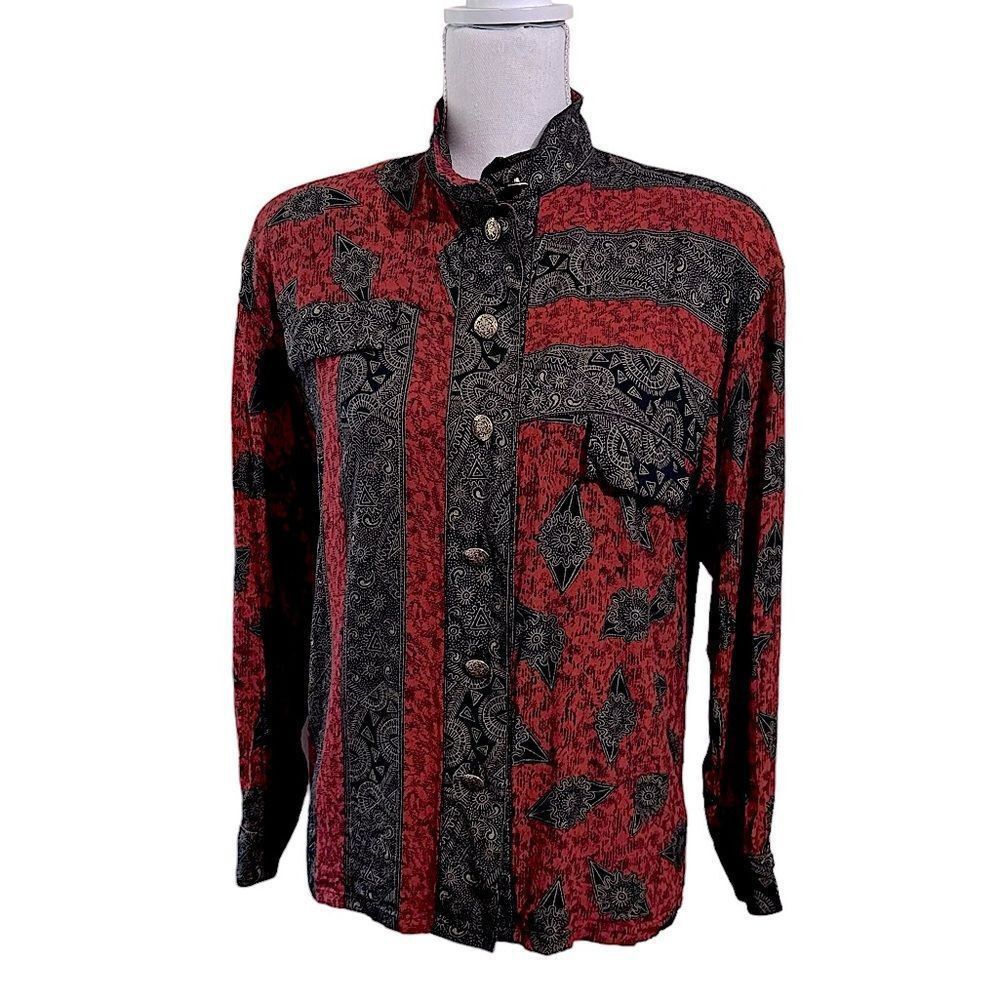 Oleg Cassini Vintage Oleg Cassini Black and Red Asymetric band collar lon Size S / US 4 / IT 40 - 2 Thumbnail