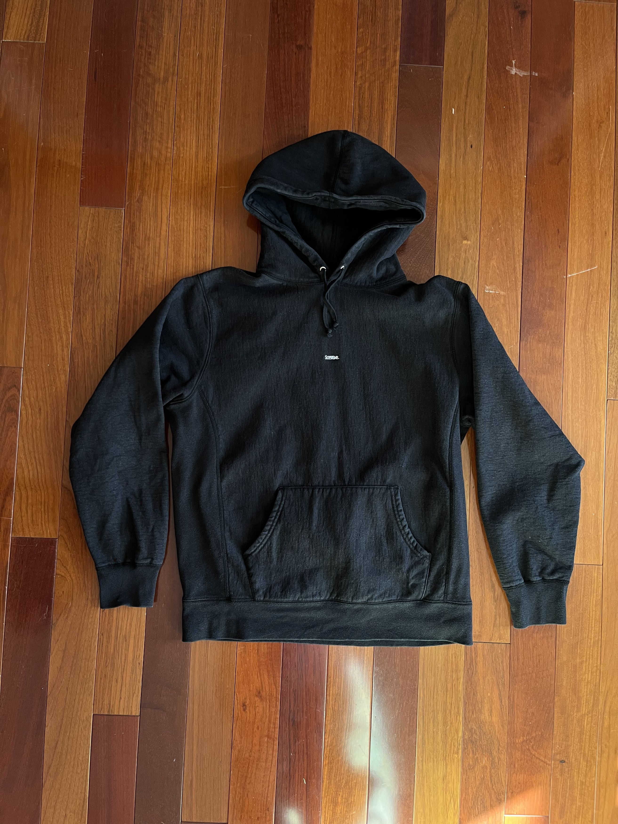 Supreme Supreme Micro Logo Hooded Sweatshirt Black Large | Grailed