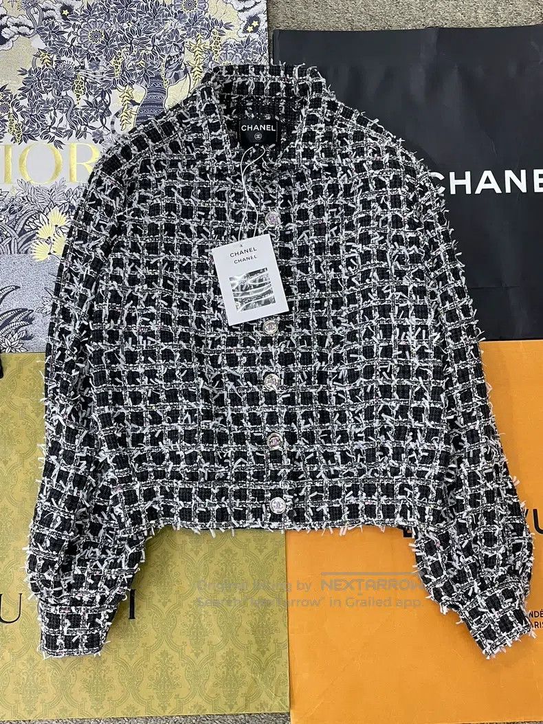 Chanel Chanel 23A Grey Tweed Knitted Coat Size XS / US 0-2 / IT 36-38 - 1 Thumbnail