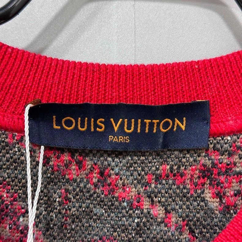 Louis Vuitton Red Wool Sweatshirt with Floral Pattern -2505 Size S / US 4 / IT 40 - 4 Thumbnail