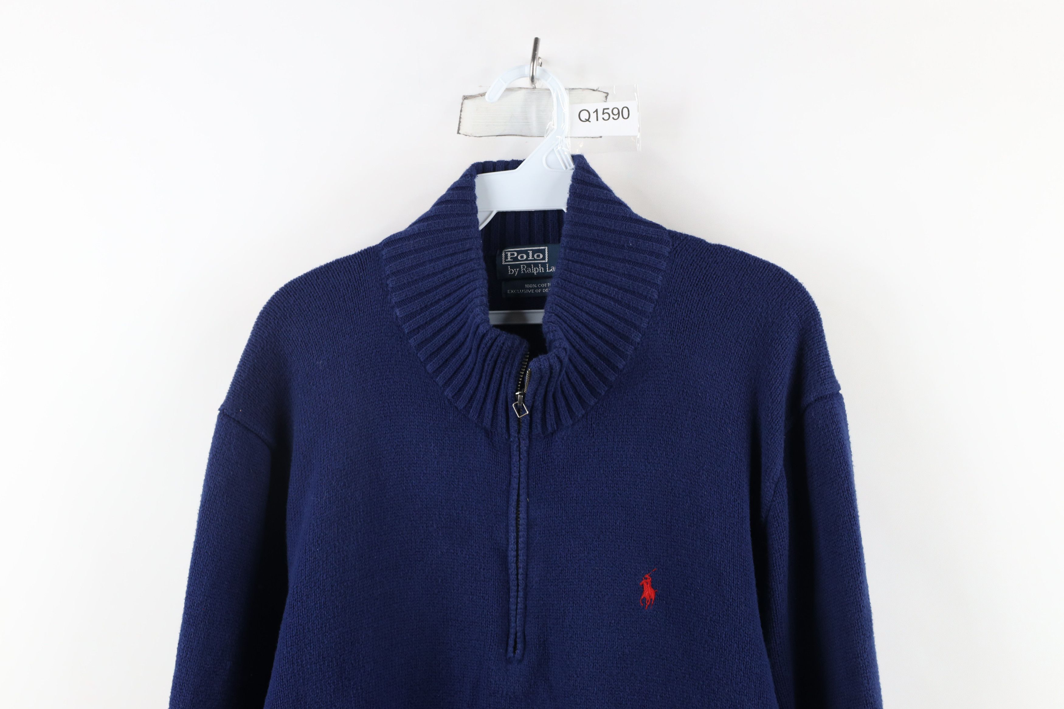 Ralph Lauren × Vintage Vintage 90s Ralph Lauren Knit Half Zip Pullover Sweater Size US L / EU 52-54 / 3 - 2 Thumbnail