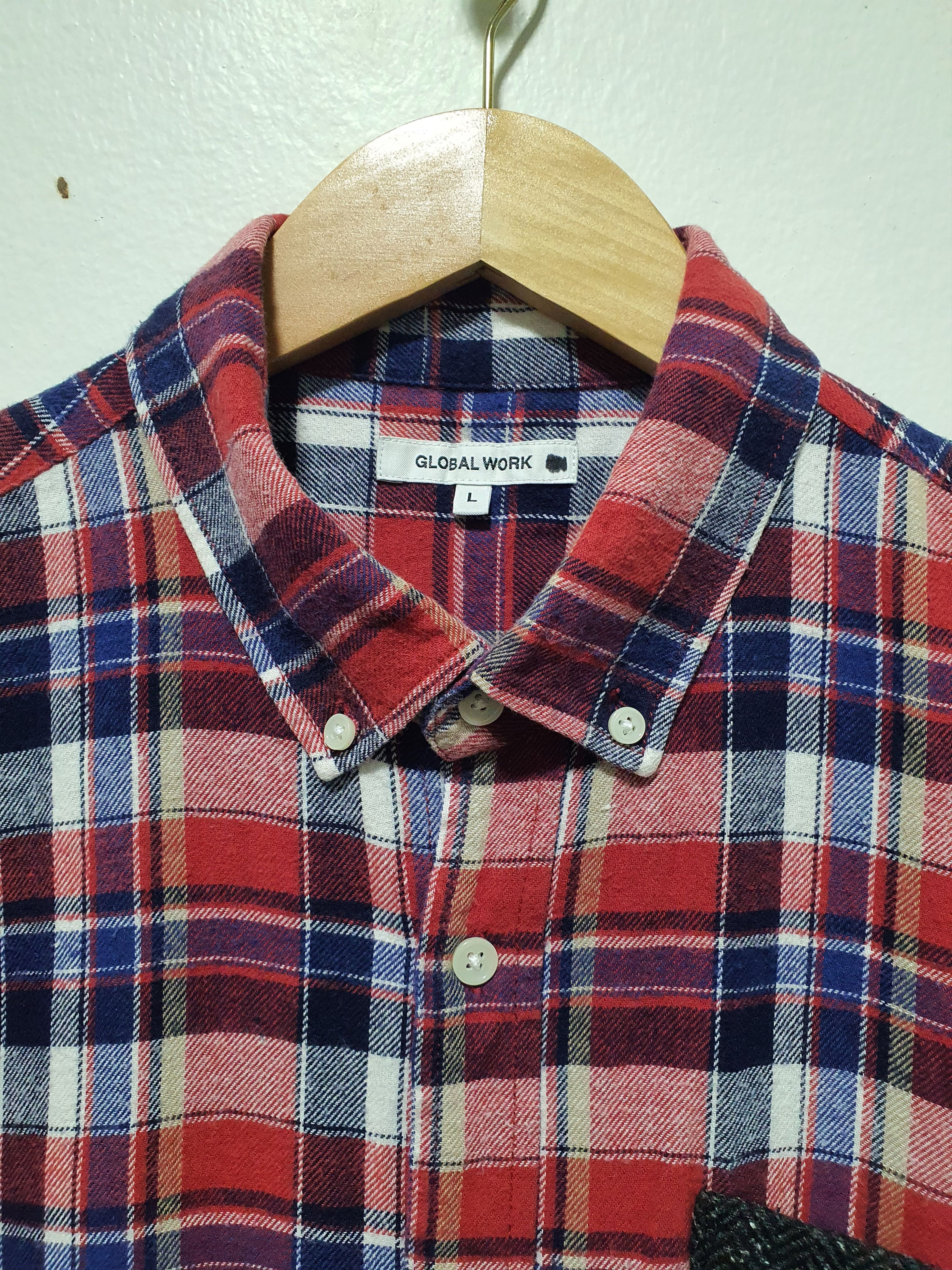 Global Work × Japanese Brand GLOBAL WORK 21/29 RED CHECKED WORK SHIRT Size US L / EU 52-54 / 3 - 3 Thumbnail