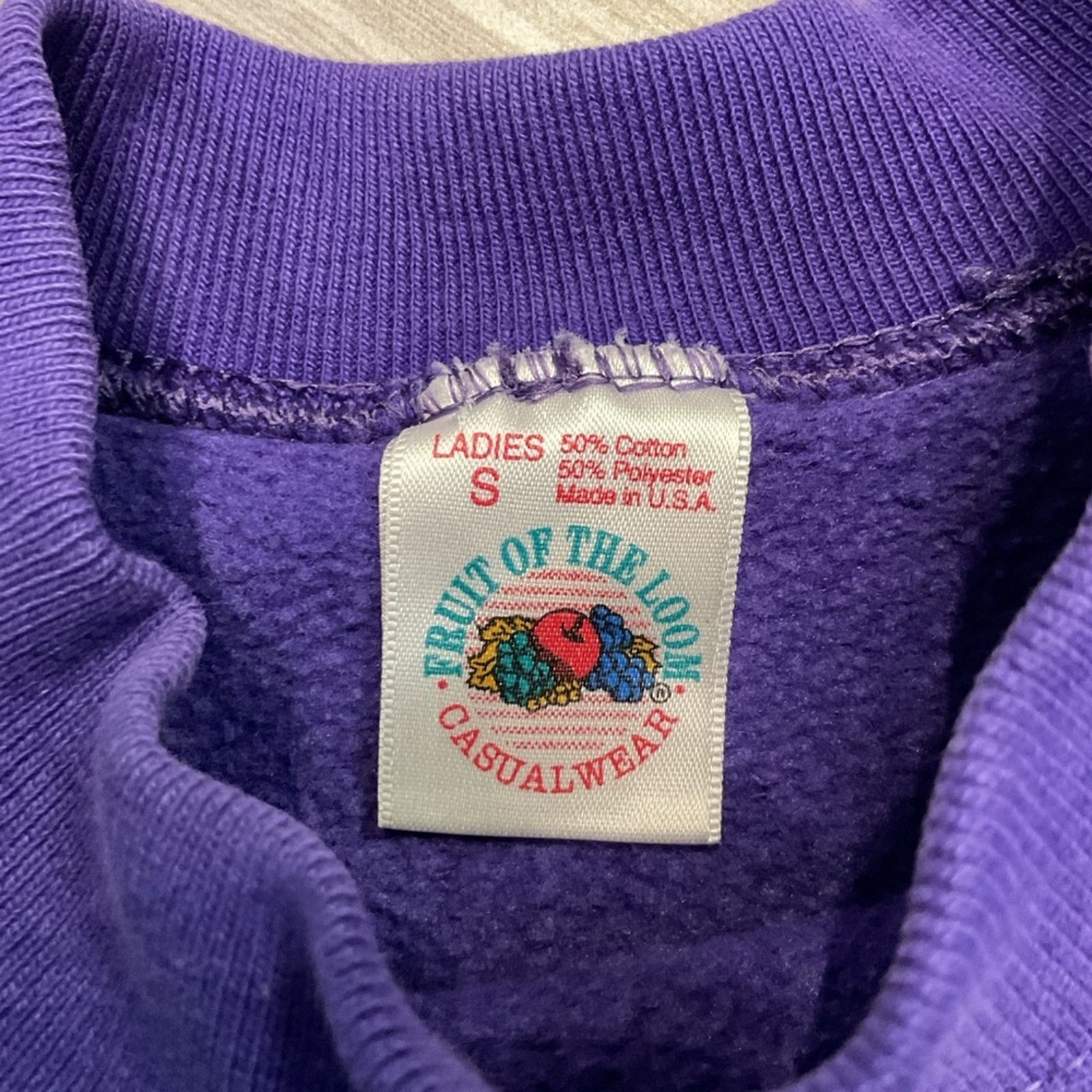 Fruit Of The Loom Vintage Purple Bunny Graphic Sweatshirt Size S / US 4 / IT 40 - 4 Thumbnail