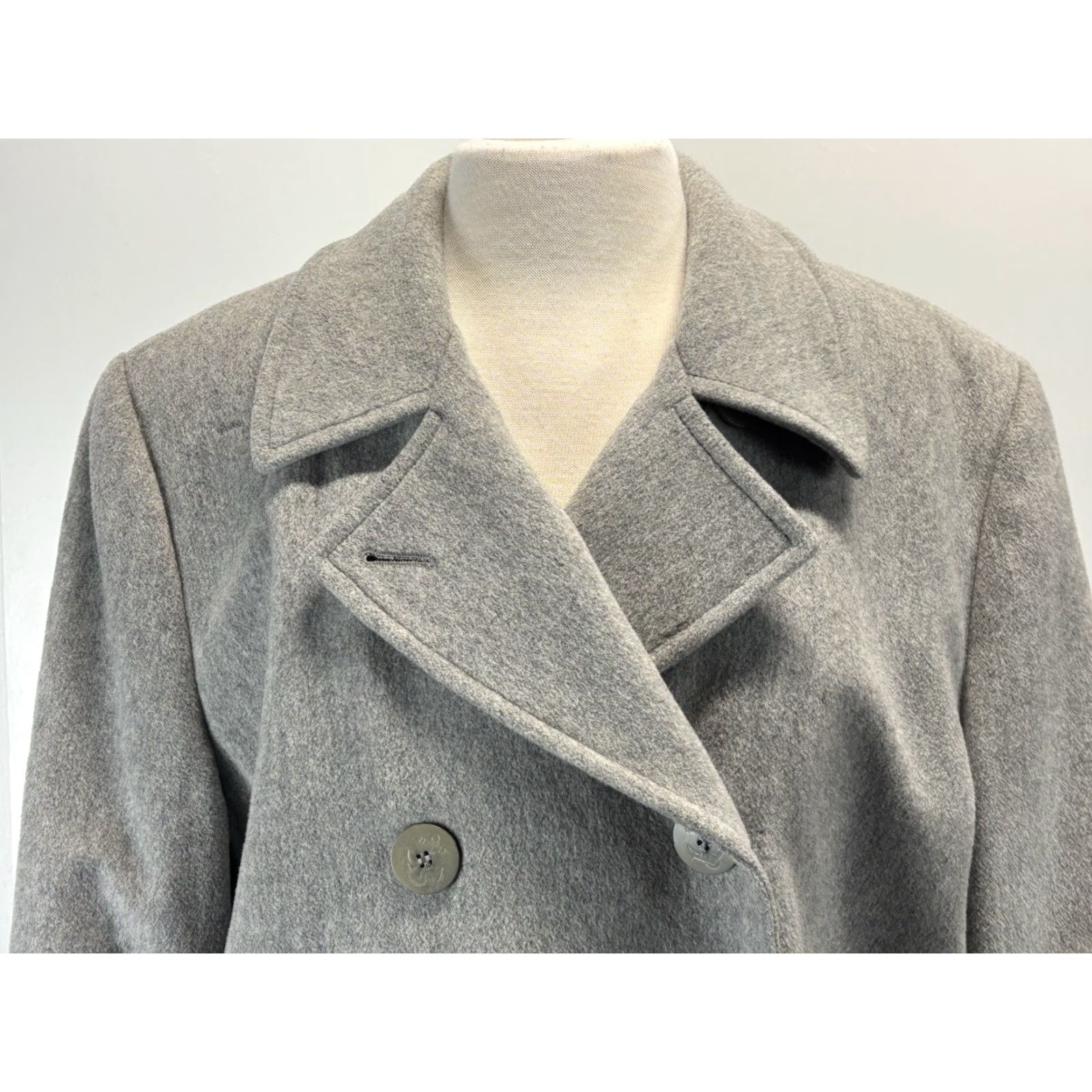 Vintage VINTAGE L.L. Bean Wool Pea Coat Plus Size 18 Women's Gray Lined Cashmere Business Casual Size XXL / US 16-18 / IT 52-54 - 6 Thumbnail