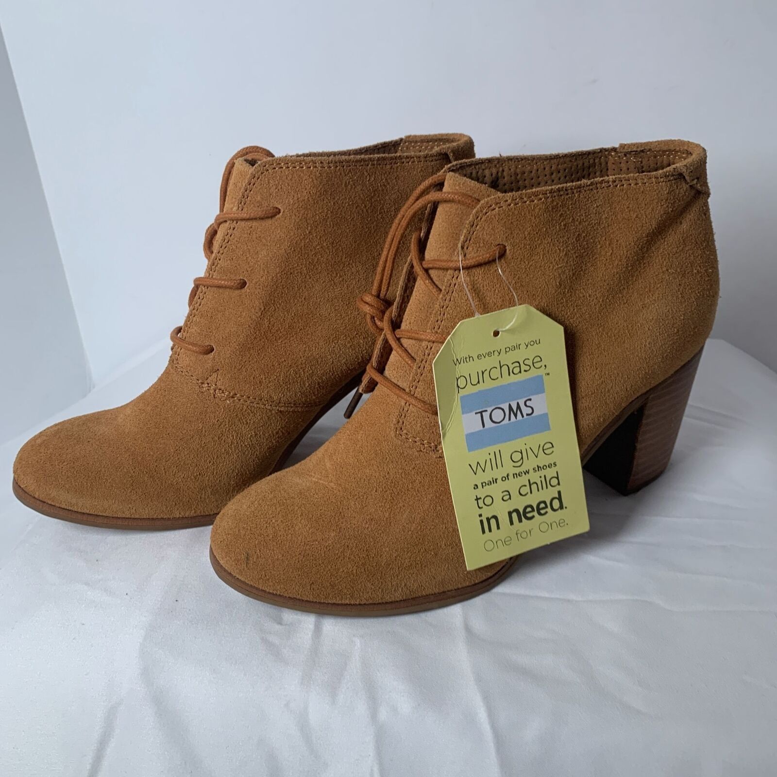 Toms Toms Women Chestnut Lunata Lace Up Suede Heeled Booties Boot Size US 9 / IT 39 - 1 Thumbnail