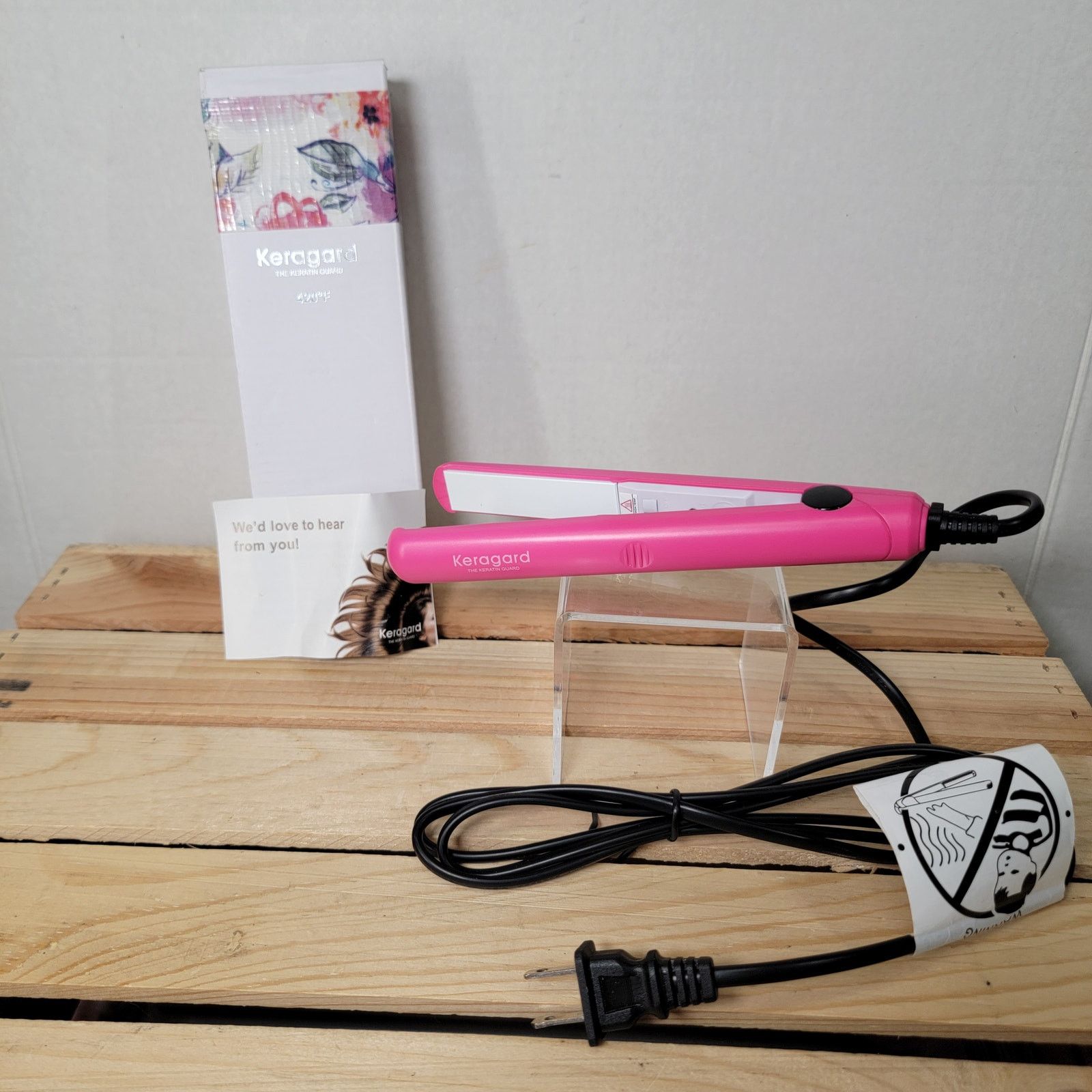 Other Keragard Travel Smart Ceramic Pink Mini Flat Iron - NIB Size ONE SIZE - 1 Thumbnail