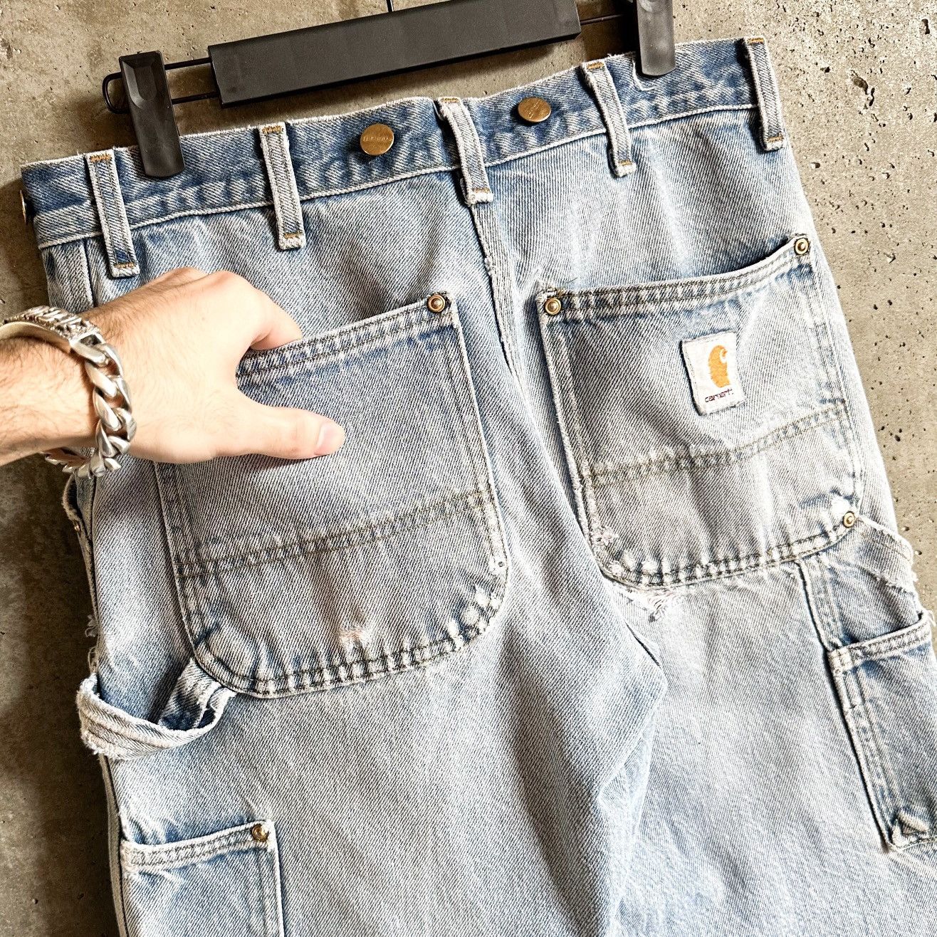 Carhartt Vintage Carhartt THRASHED Double Knee Carpenter Denim Size US 32 / EU 48 - 6 Thumbnail