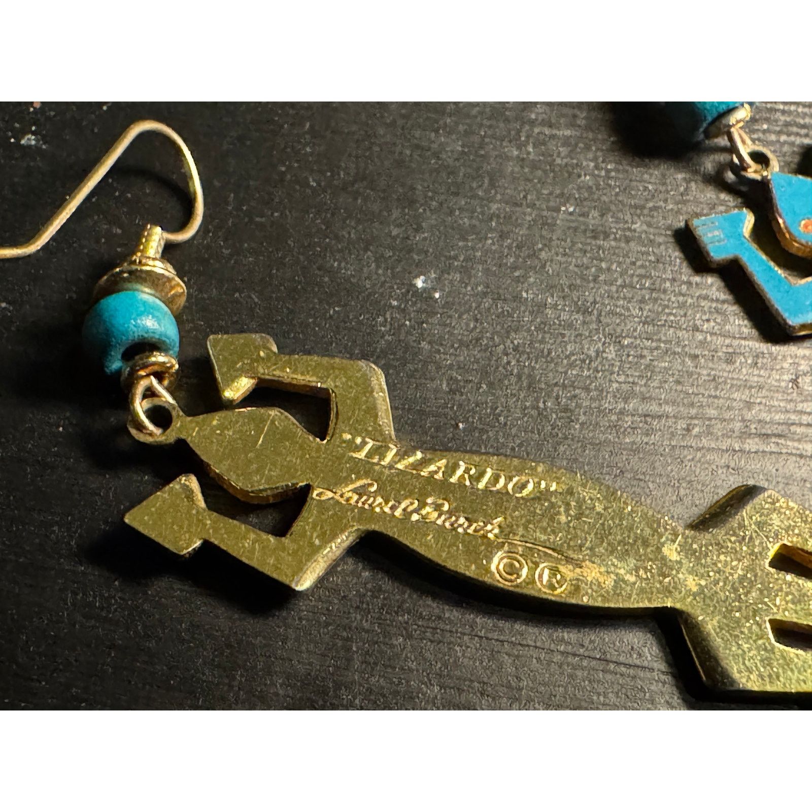 Other Laurel Burch Gecko Lizardo 3in Dangle Earrings Vintage Size ONE SIZE - 5 Thumbnail
