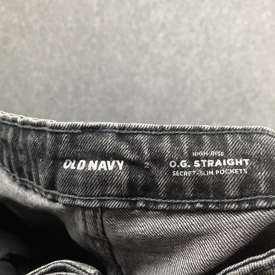 Old Navy Old Navy Jeans Women's 2 O.G. Straight Charcoal Wash Size 24" / US 00 / IT 34 - 8 Thumbnail