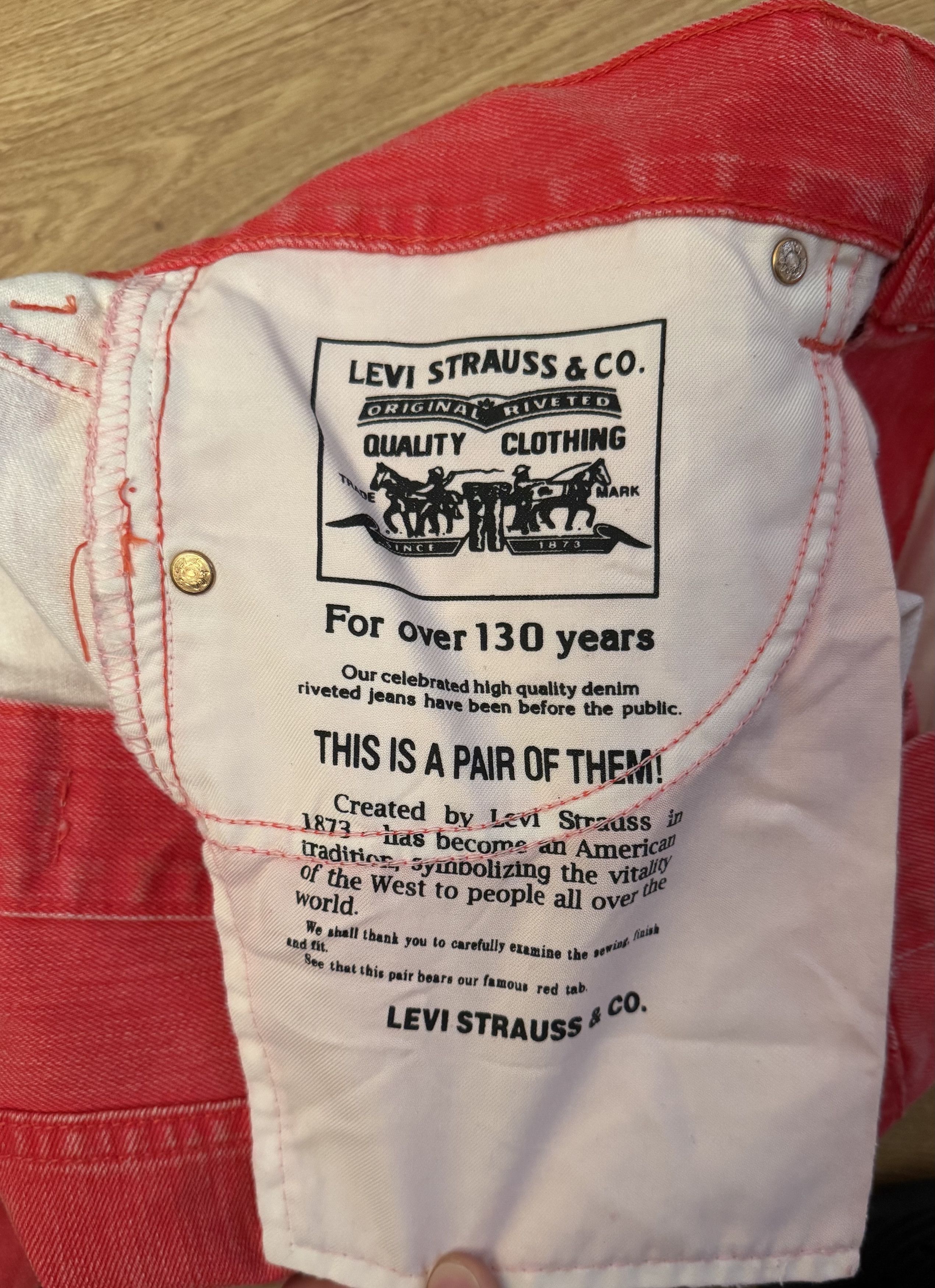 Levi's Vintage 506 Levis Standart Red Denim Jeans Size US 36 / EU 52 - 10 Thumbnail