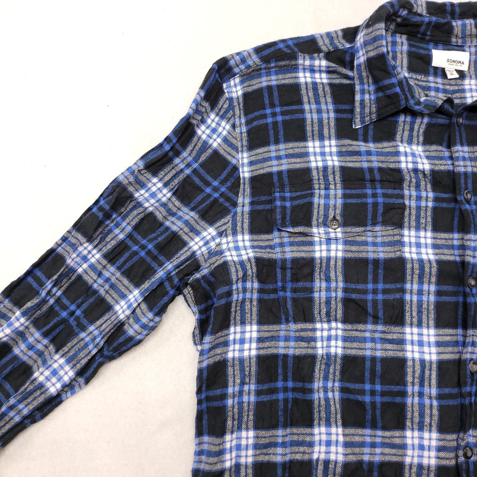 Sonoma Sonoma Tartan Flannel Button Up Shirt Men Size XL Blue Black Size US XL / EU 56 / 4 - 4 Thumbnail