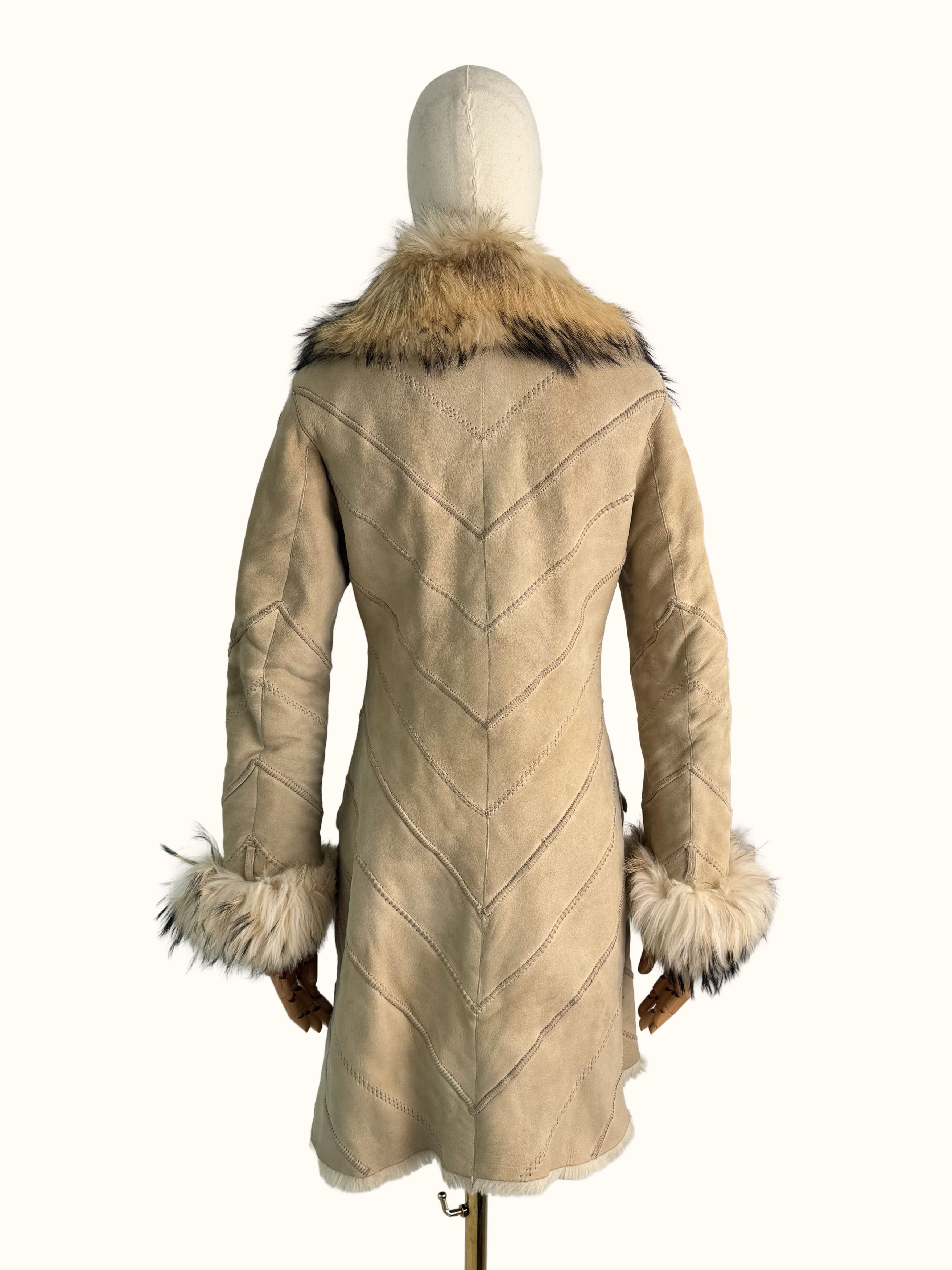 Vintage Vintage Real Sheepskin Coat Shearling Hooded Leather Coat Size M / US 6-8 / IT 42-44 - 4 Thumbnail