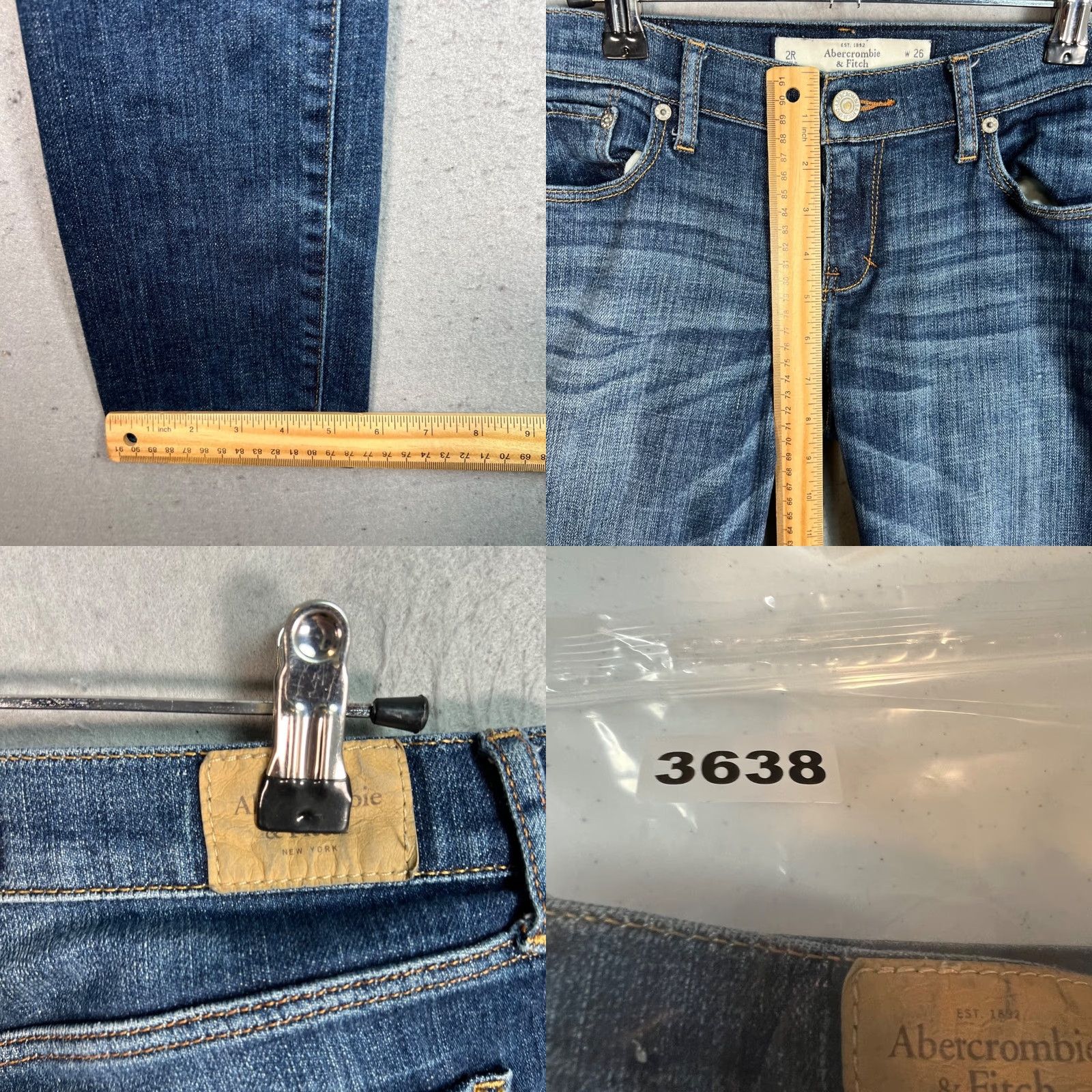 Abercrombie & Fitch Abercrombie & Fitch Womens Skinny Jeans Blue Denim Stretch 26 x 31 5-Pocket Regular Size Threaded Size 26" / US 2 / IT 38 - 8 Thumbnail