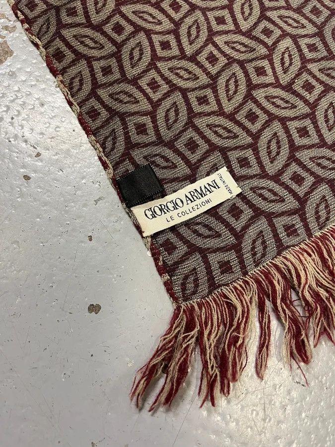 Giorgio Armani 1990s Giorgio Armani Brown Contemporary Mozaic Scarf Size ONE SIZE - 5 Thumbnail