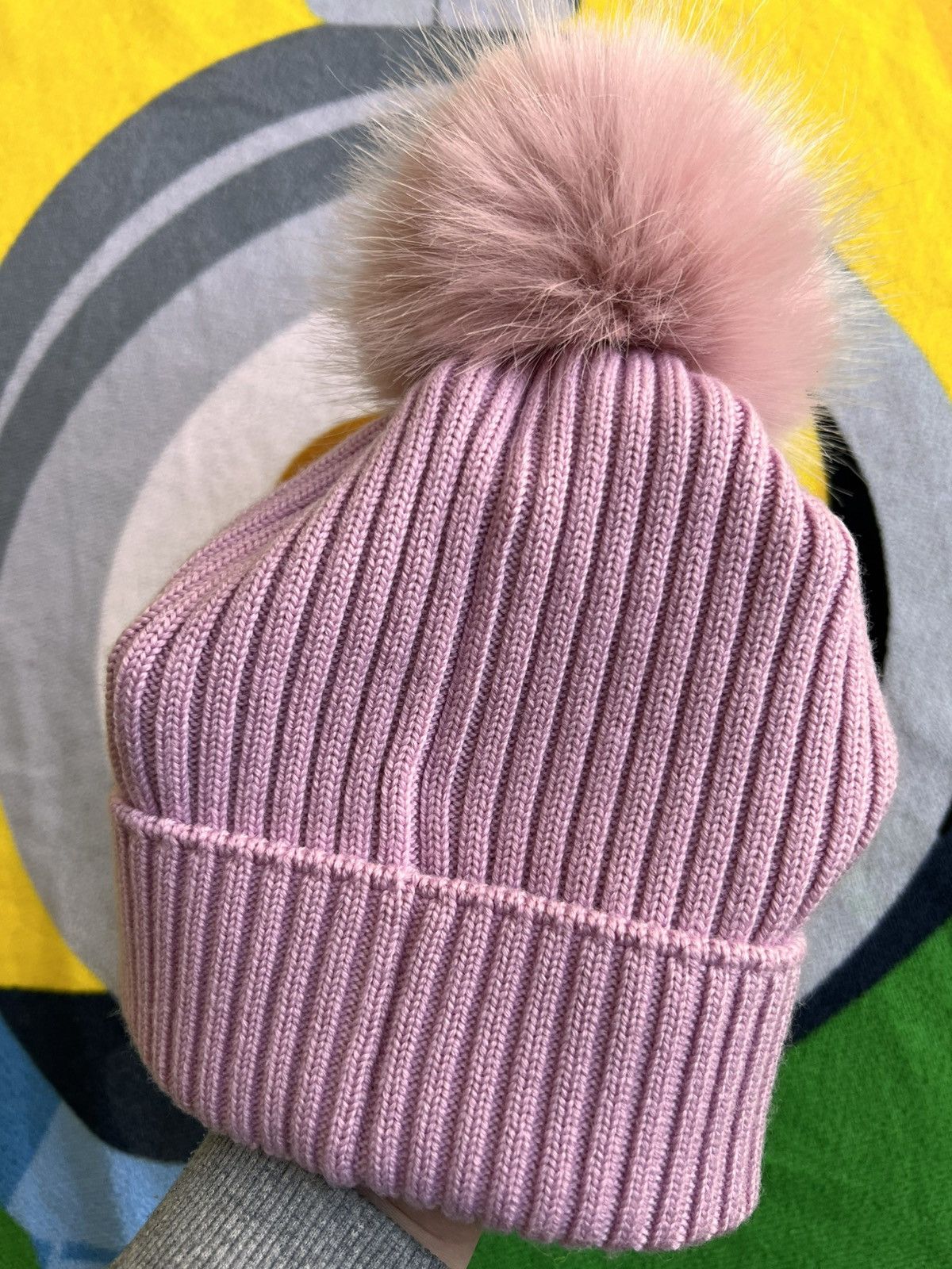 Moncler Moncler Berretto Tricot Pom Pom Beanie pink logo hat cap cuf Size ONE SIZE - 8 Thumbnail