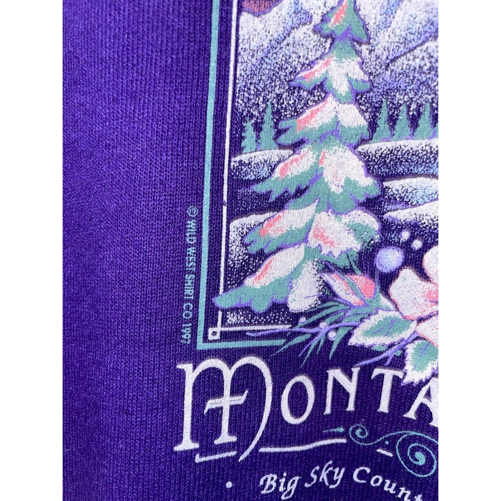 Jerzees Vintage Big Sky Country Sweatshirt Montana Crewneck VTG 90s Size US L / EU 52-54 / 3 - 5 Thumbnail